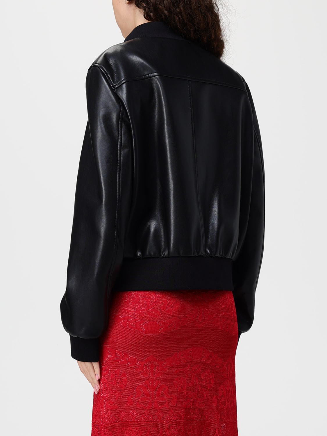 TWINSET GIACCA: Bomber Twinset Actitude in pelle sintetica , Nero - Img 2