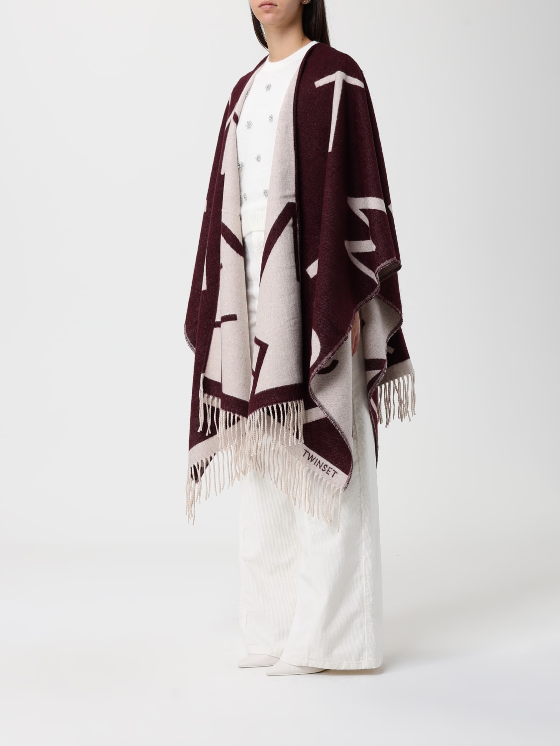 TWINSET SCARF: Scarf woman Twinset, Burgundy - Img 3