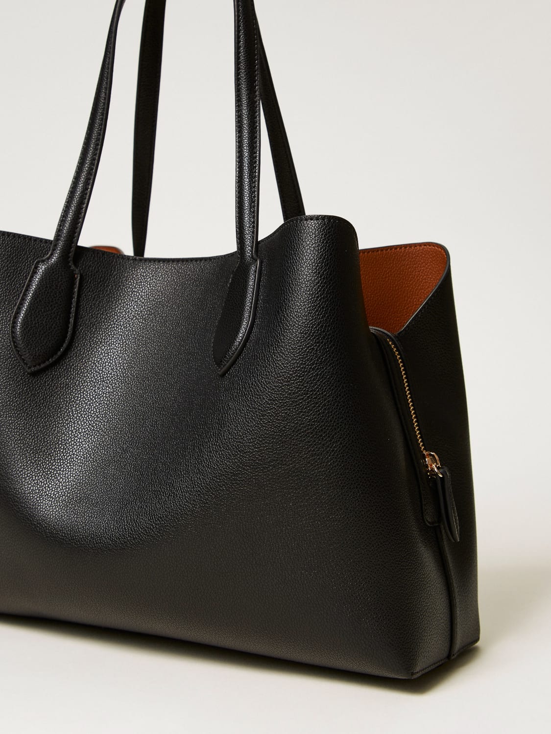 TWINSET BORSA TOTE: Borsa Tote in pelle sintetica Oval T Twinset, Nero - Img 3