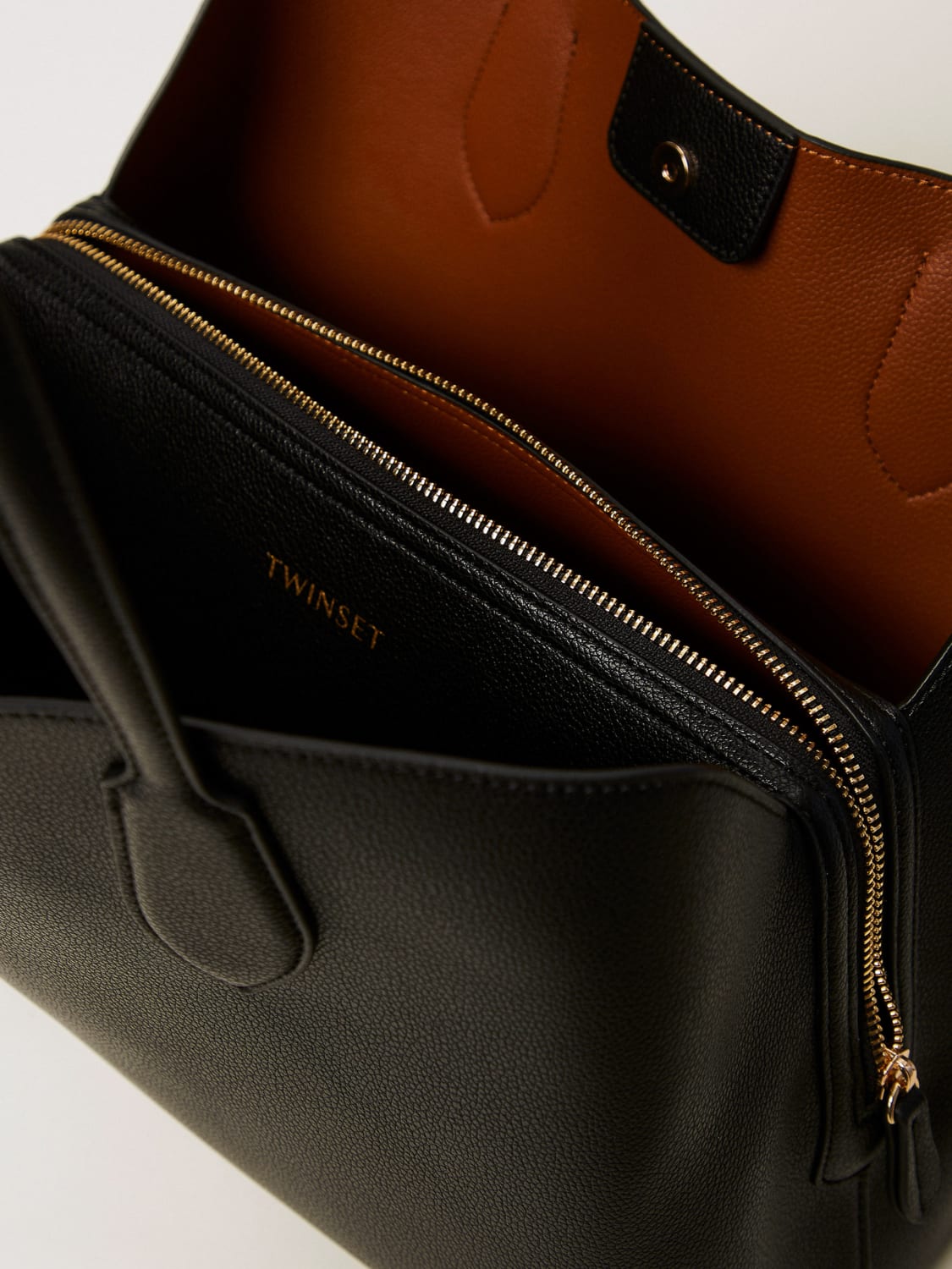 TWINSET BORSA TOTE: Borsa Tote in pelle sintetica Oval T Twinset, Nero - Img 4