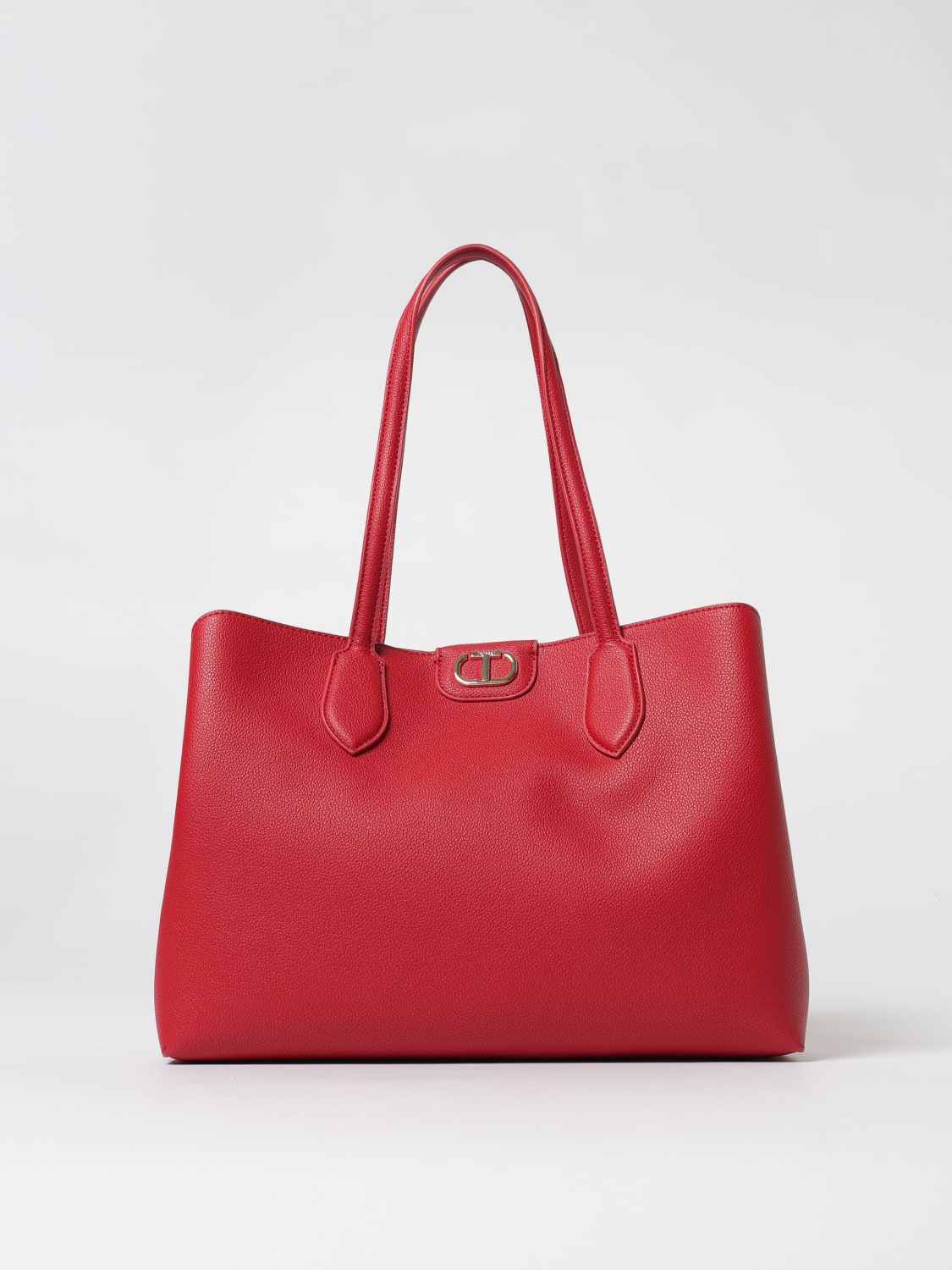 TWINSET BORSA TOTE: Borsa Tote in pelle sintetica Oval T Twinset, Rosso - Img 1