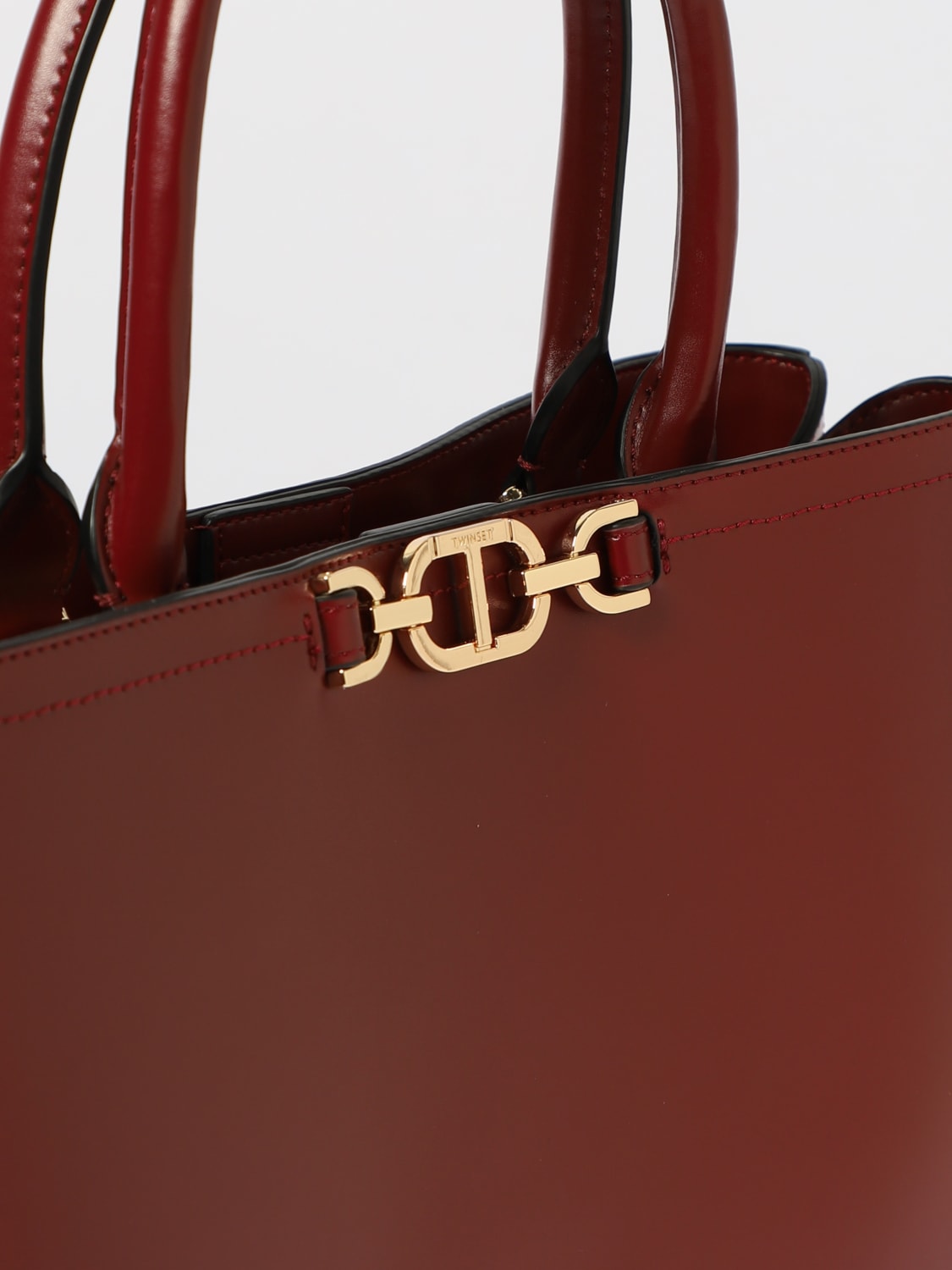 TWINSET BORSA TOTE: Borsa Twinset in pelle sintetica , Bordeaux - Img 3