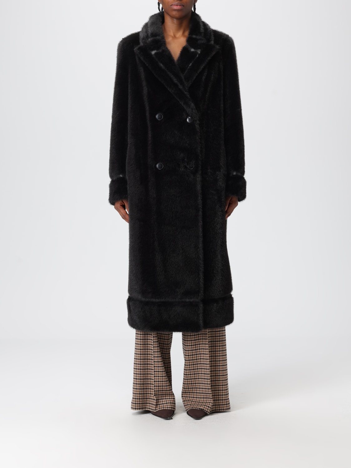 TWINSET ABRIGO DE PIEL: Abrigo mujer Twinset, Negro - Img 1