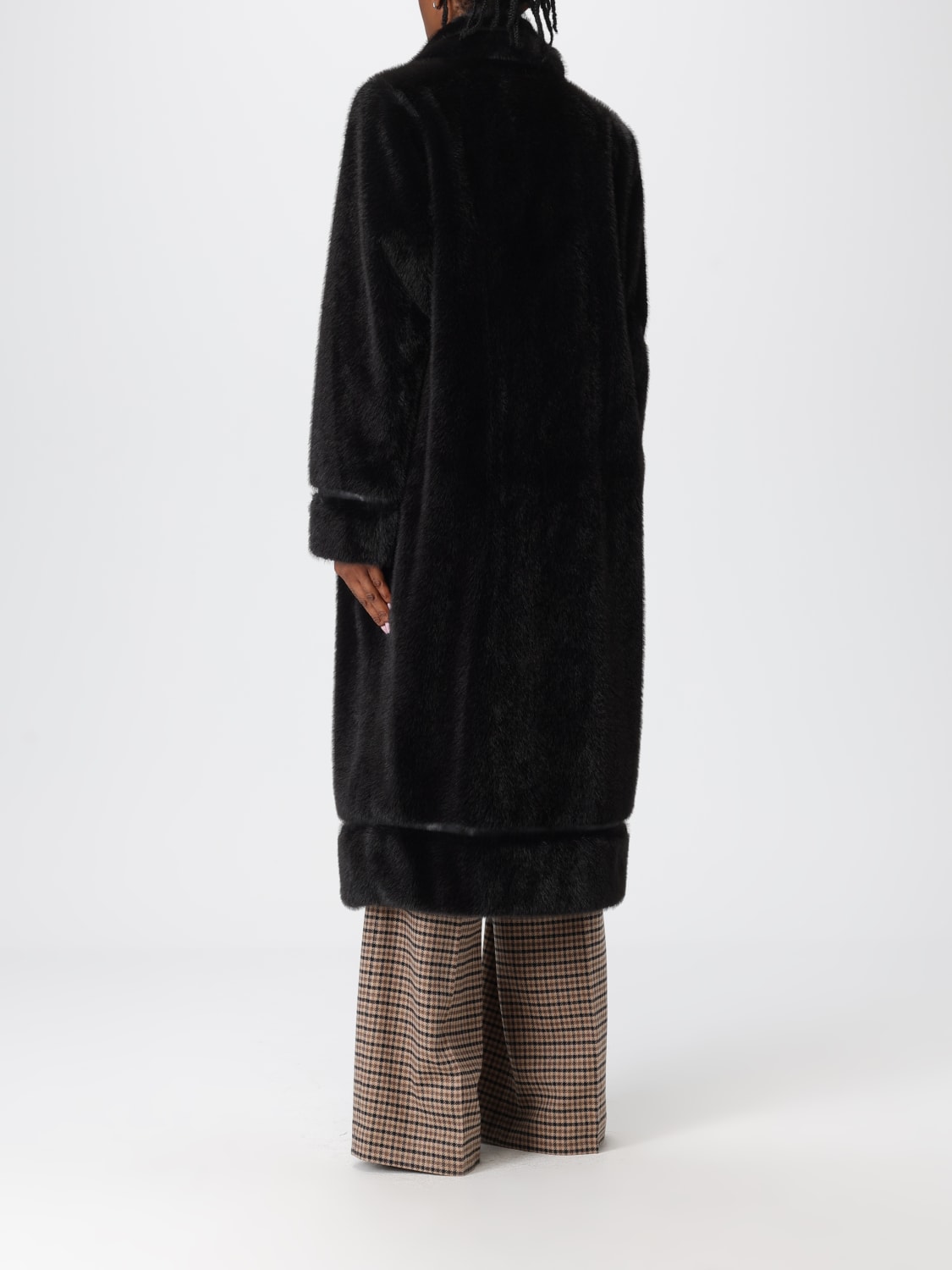 TWINSET ABRIGO DE PIEL: Abrigo mujer Twinset, Negro - Img 2