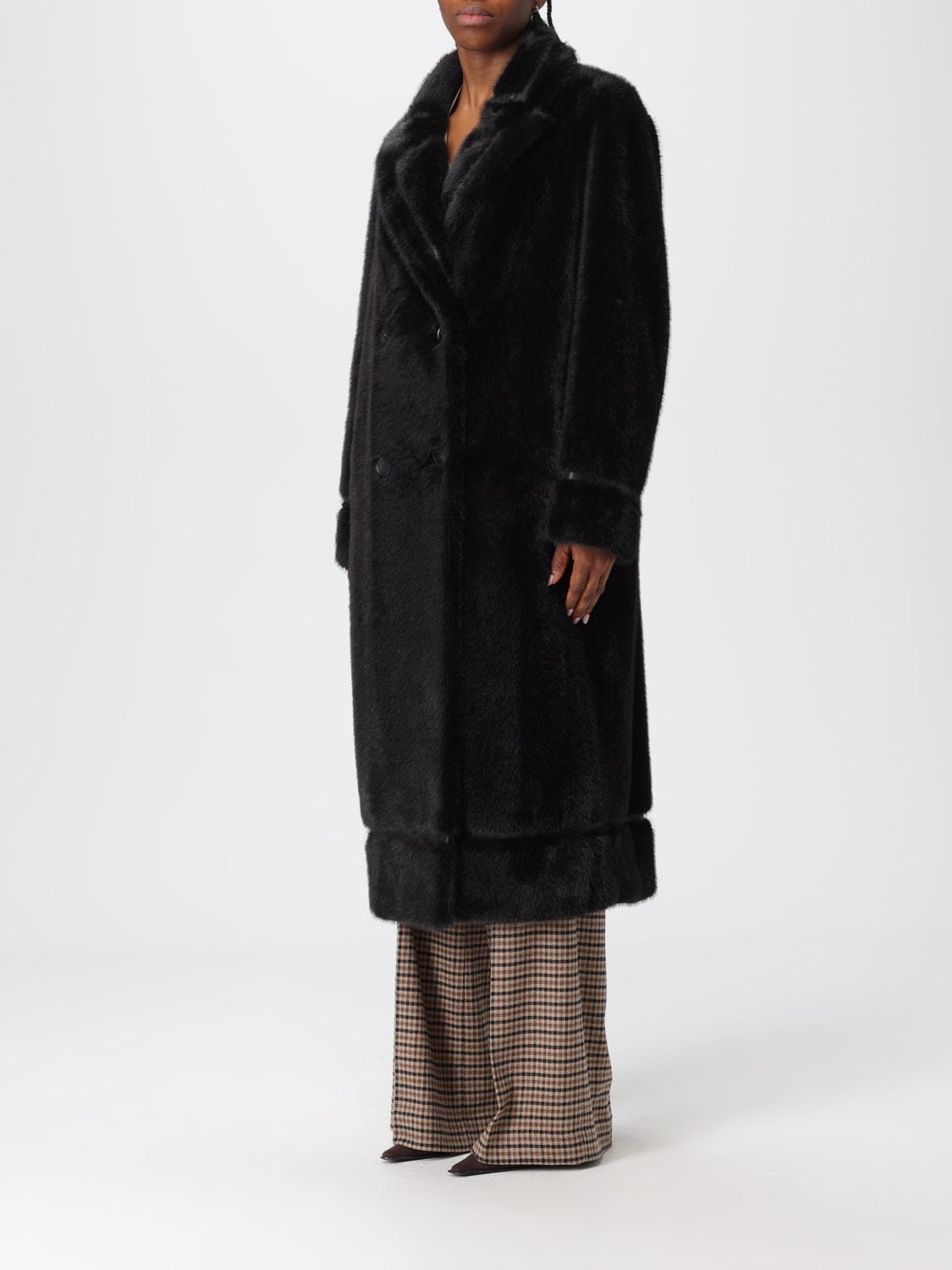 TWINSET ABRIGO DE PIEL: Abrigo mujer Twinset, Negro - Img 3