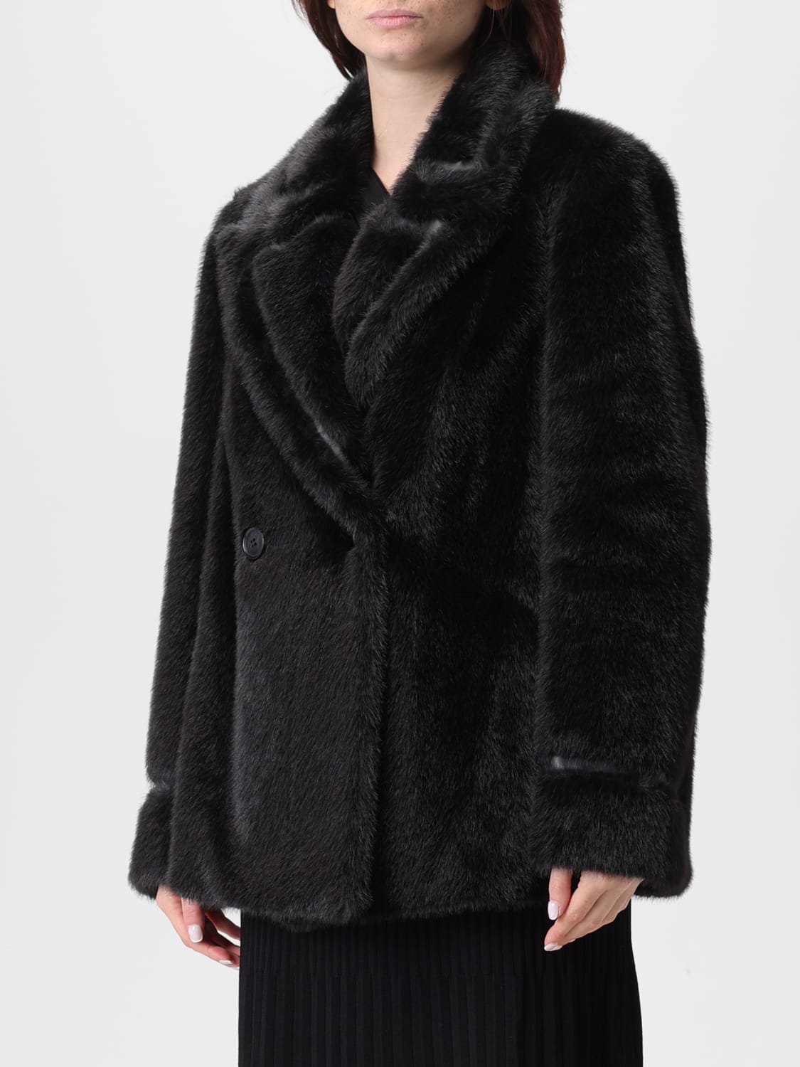 TWINSET FUR COAT: Jacket woman Twinset, Black - Img 3