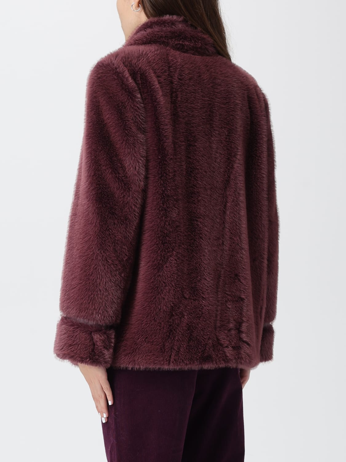 TWINSET FUR COAT: Jacket woman Twinset, Violet - Img 2