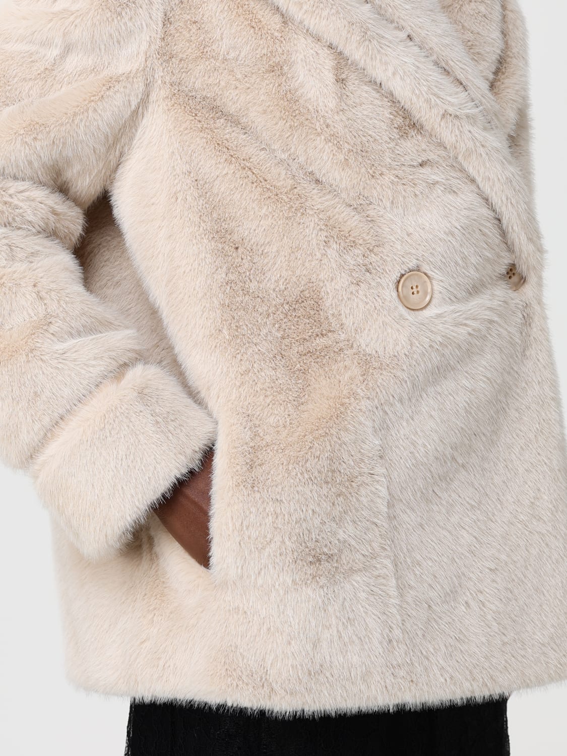 TWINSET FUR COAT: Jacket woman Twinset, Natural - Img 4