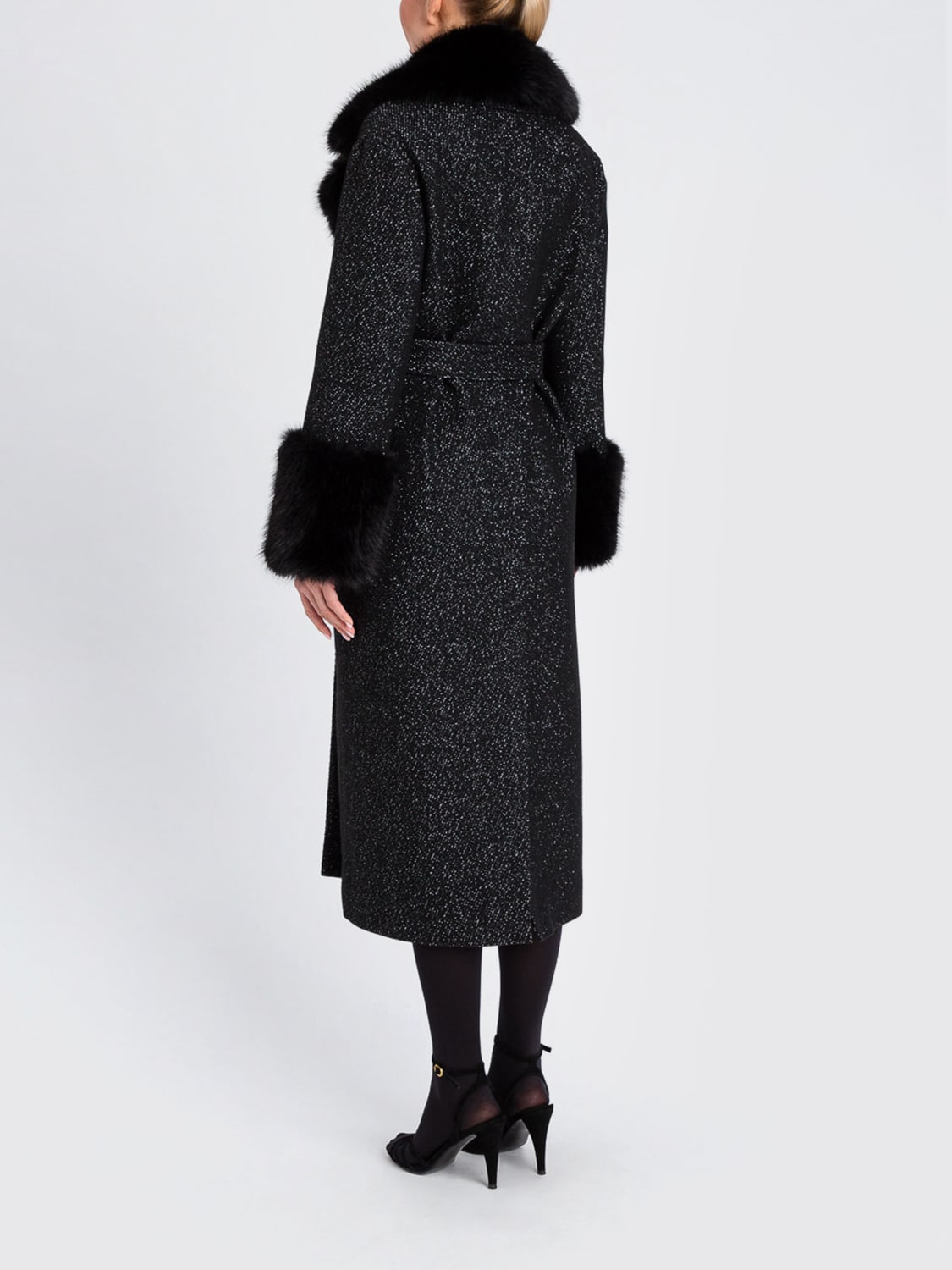 TWINSET FUR COAT: Coat woman Twinset, Black - Img 3