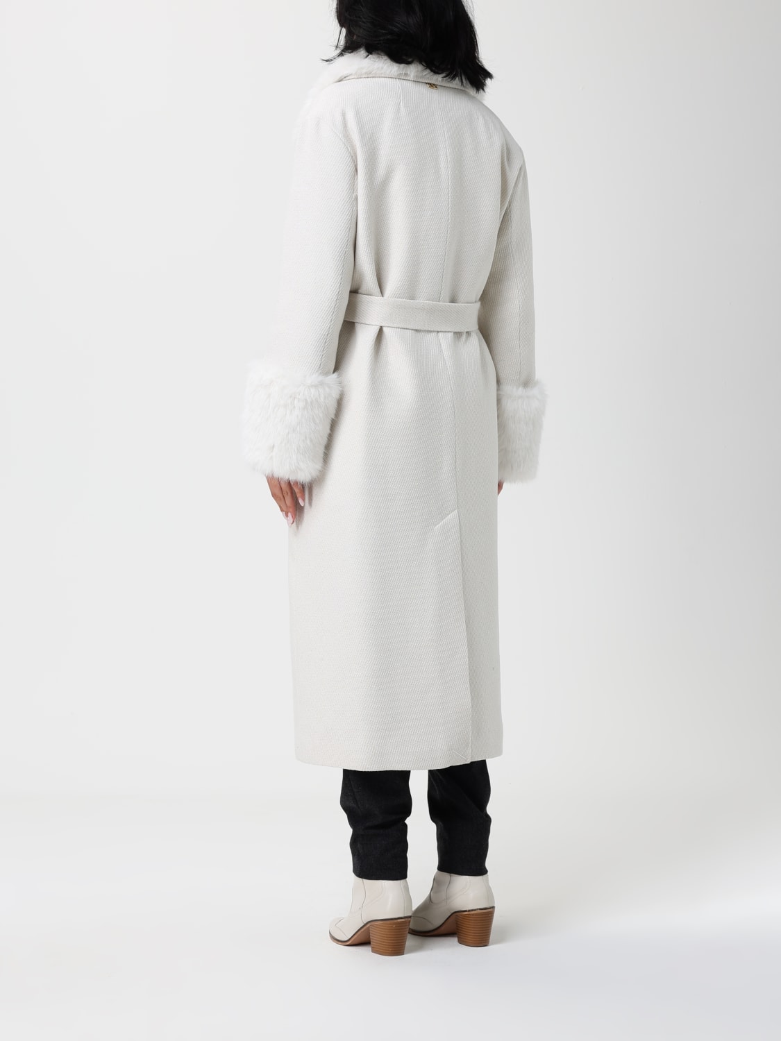 TWINSET FUR COAT: Coat woman Twinset, Pearl - Img 2