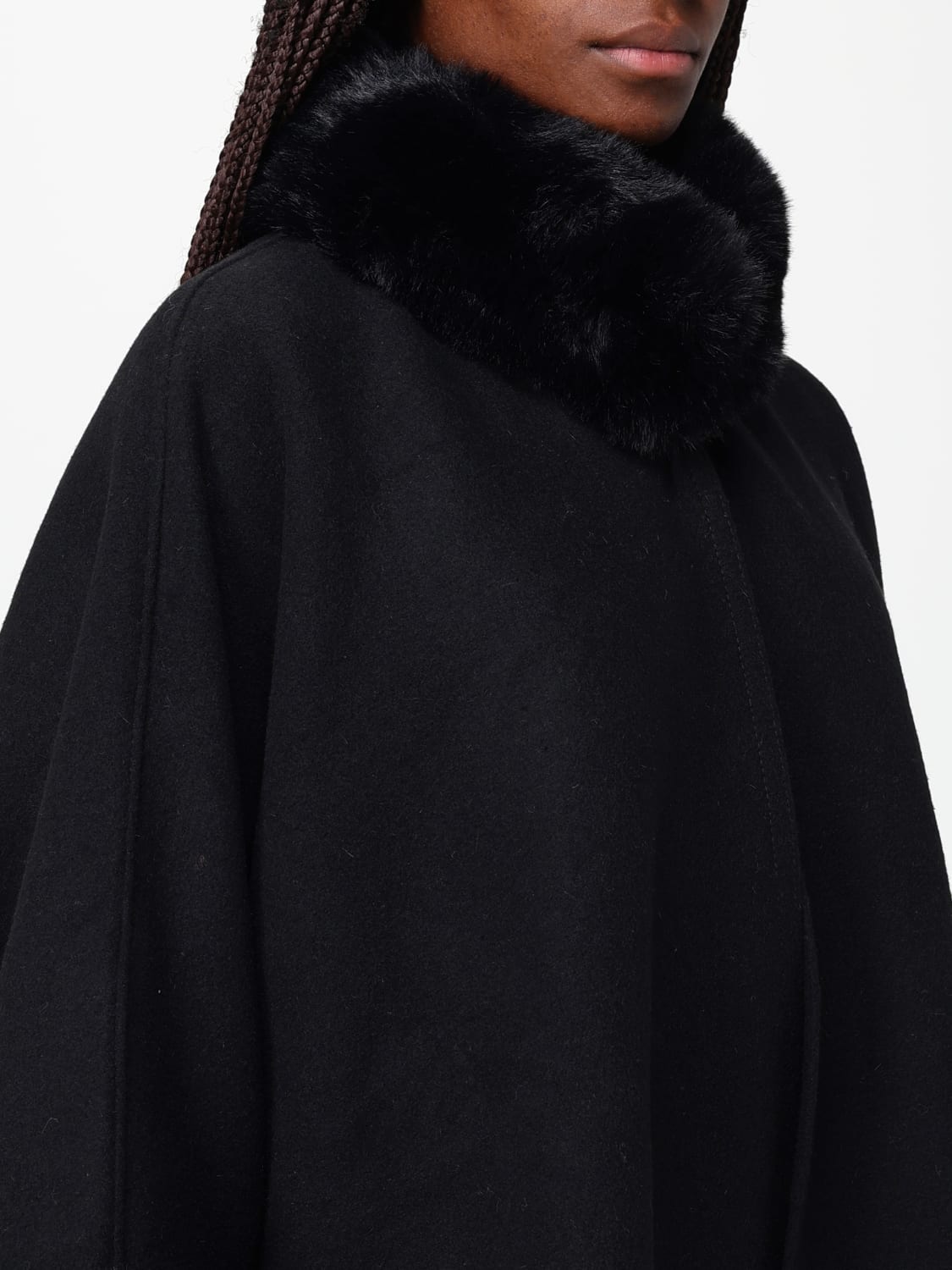TWINSET FUR COAT: Cape woman Twinset, Black - Img 4