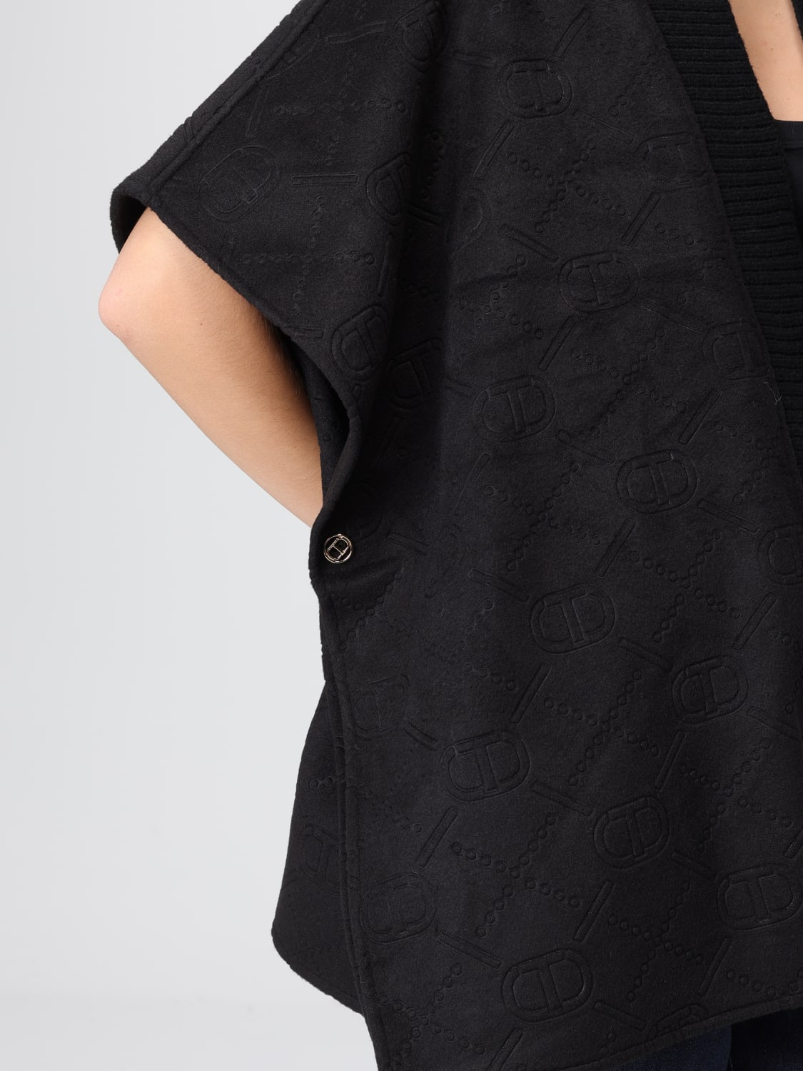 TWINSET JERSEY: Capa mujer Twinset, Negro - Img 3