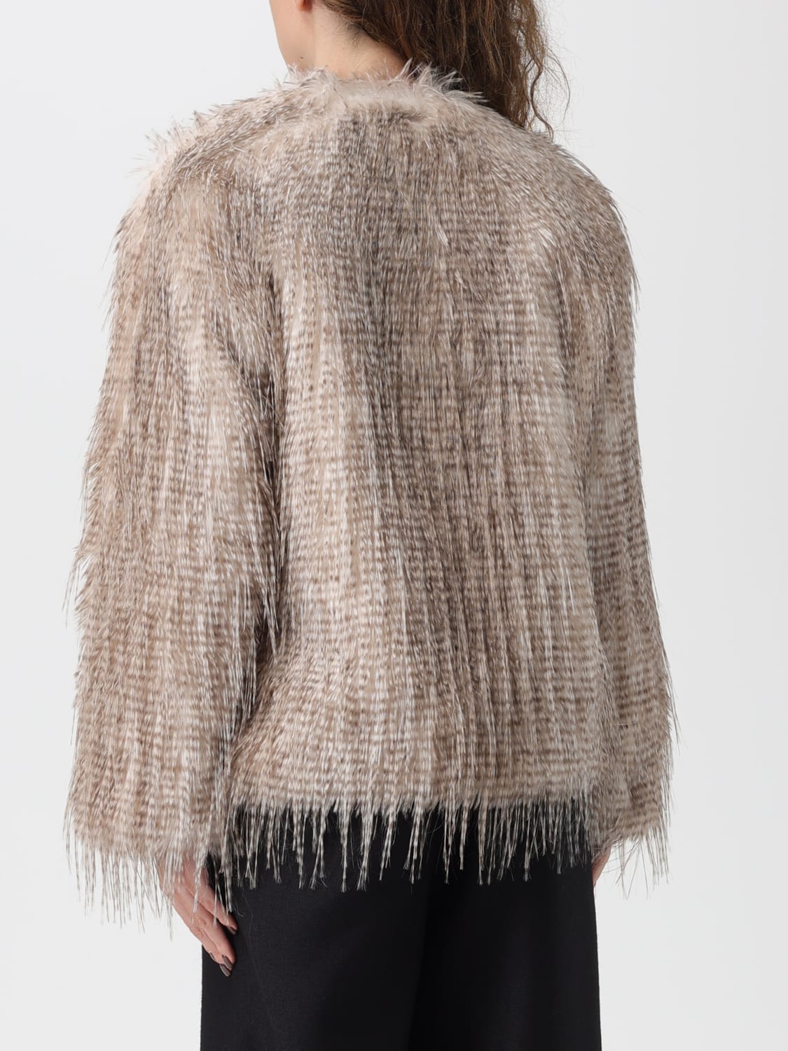 TWINSET ACTITUDE FUR COAT: Coat woman Twinset Actitude, Camel - Img 2