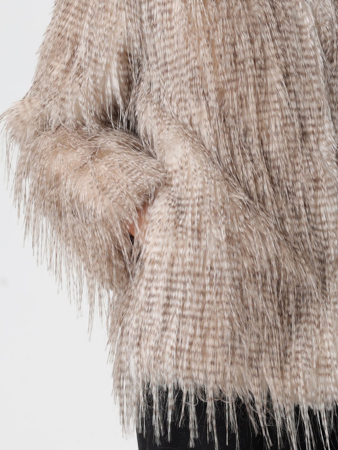 TWINSET ACTITUDE FUR COAT: Coat woman Twinset Actitude, Camel - Img 4