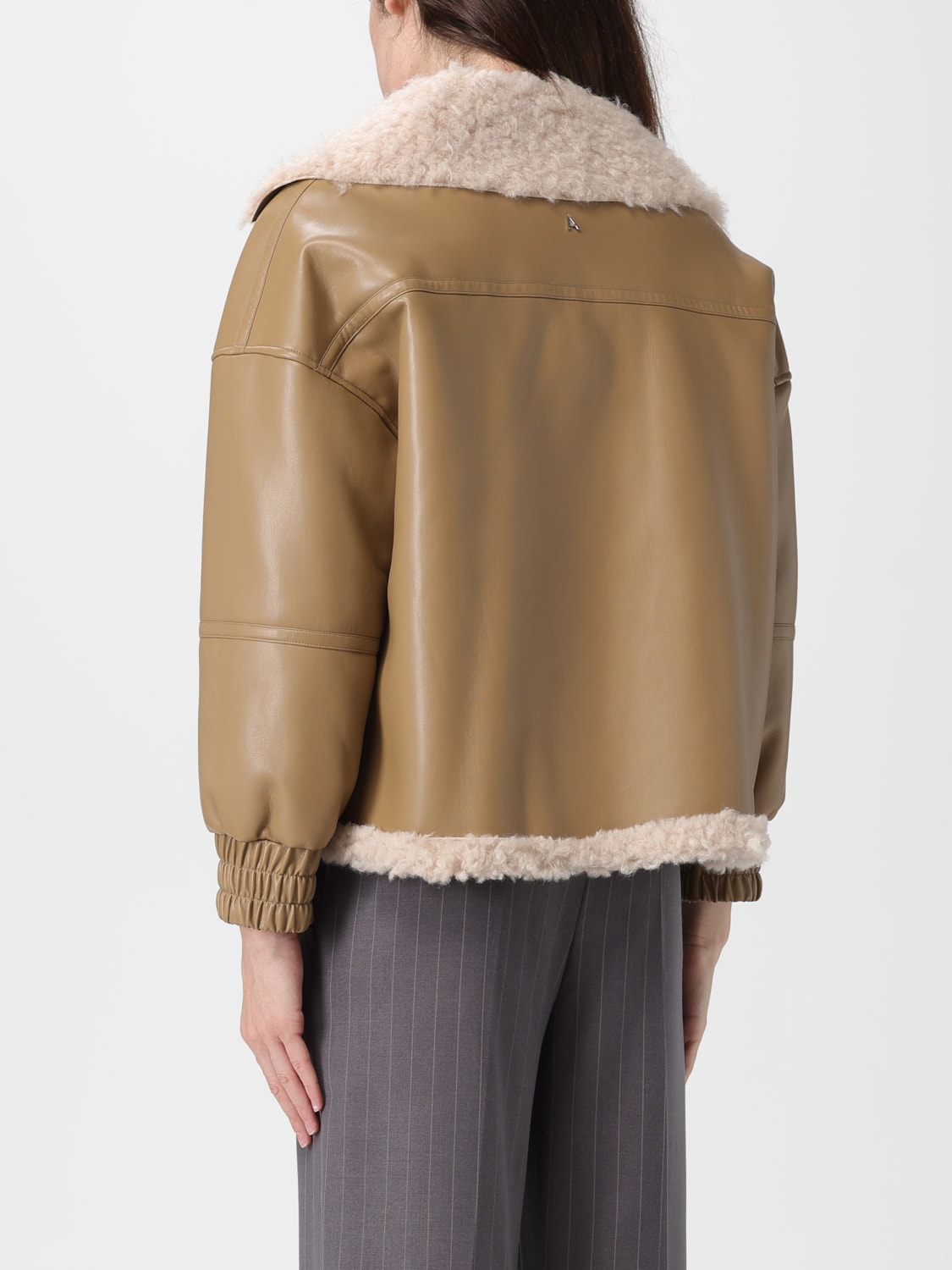 TWINSET ACTITUDE ABRIGO DE PIEL: Chaqueta mujer Twinset Actitude, Camello - Img 2