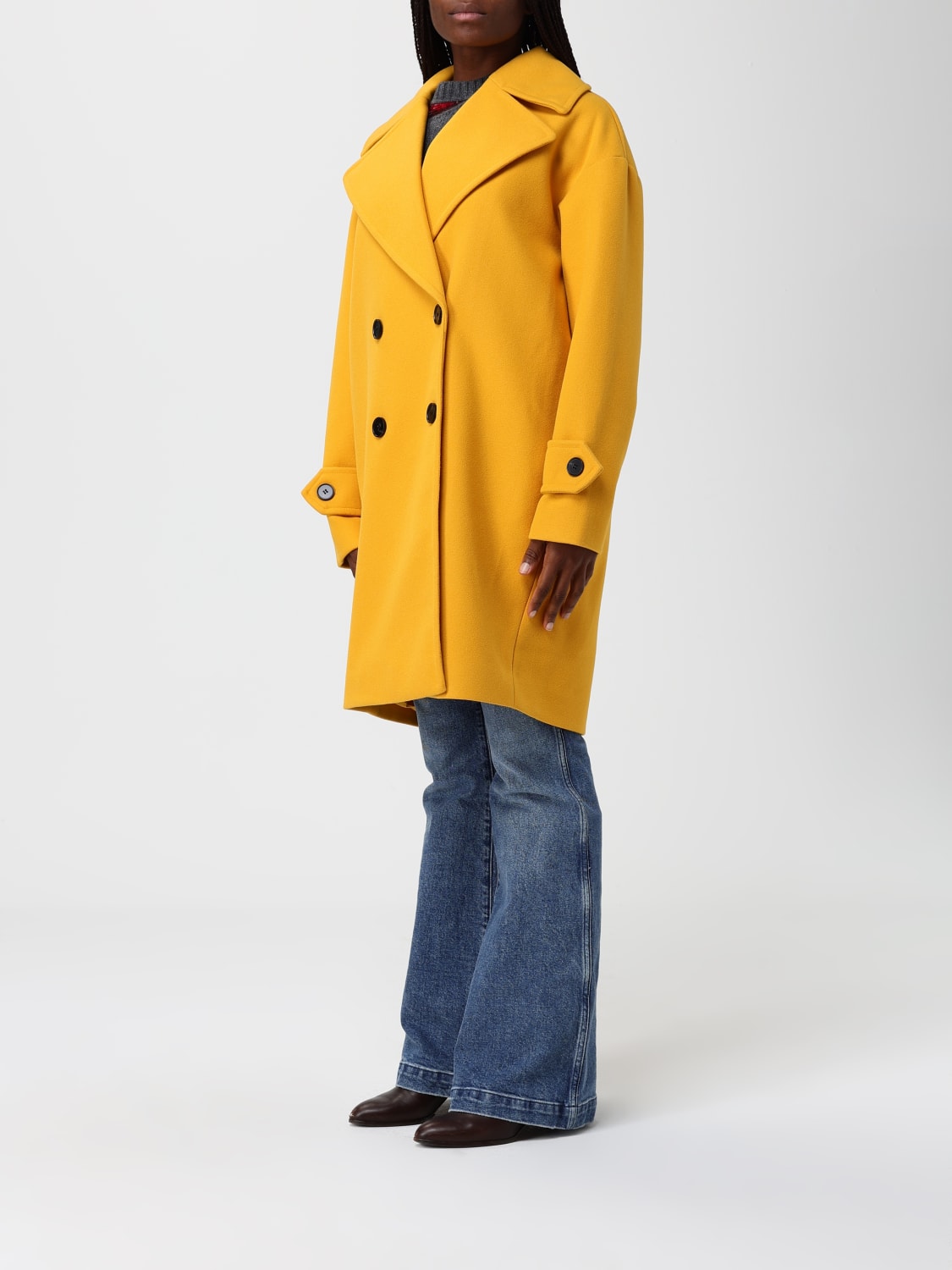 TWINSET ACTITUDE ABRIGO: Abrigo mujer Twinset Actitude, Amarillo - Img 3