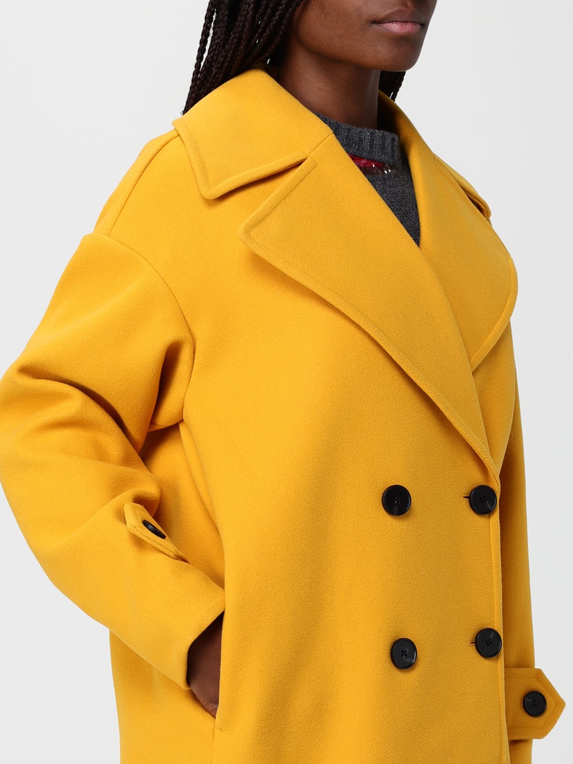 TWINSET ACTITUDE ABRIGO: Abrigo mujer Twinset Actitude, Amarillo - Img 4