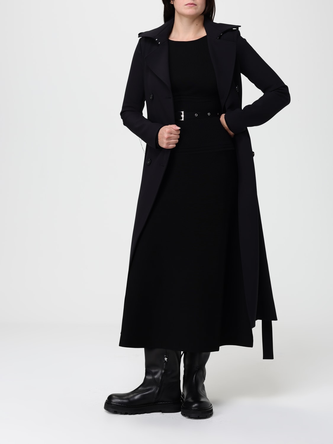 PATRIZIA PEPE JACKET: Patrizia Pepe technical trench coat, Black - Img 2