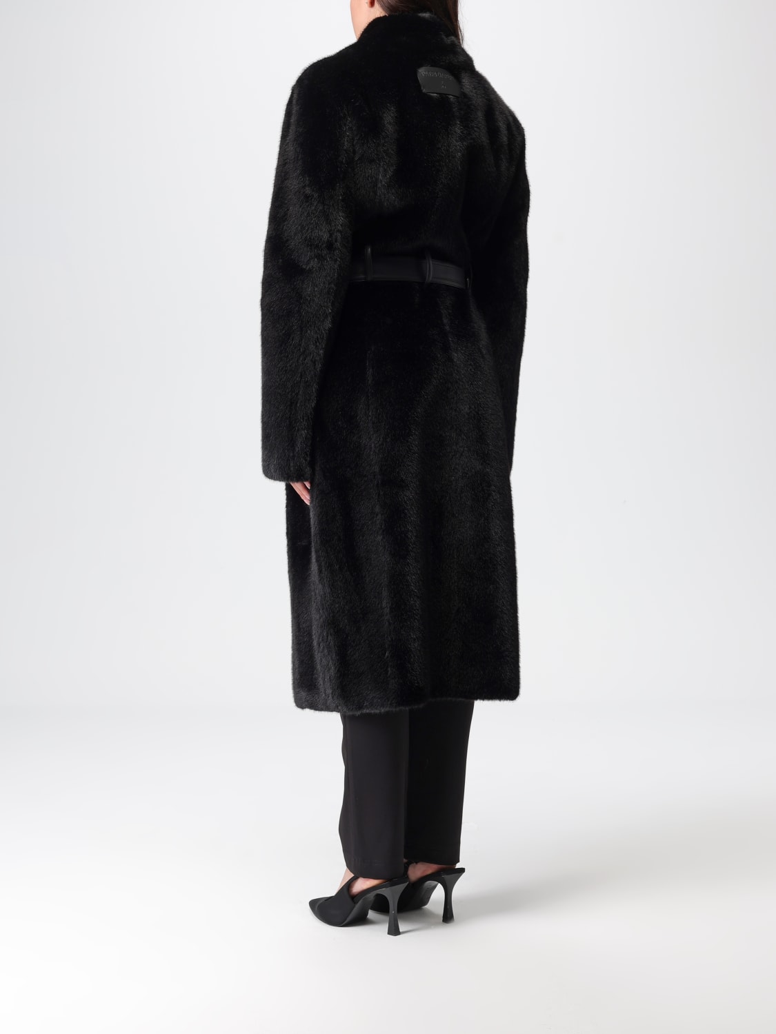 PATRIZIA PEPE FUR COAT: Coat woman Patrizia Pepe, Black - Img 2