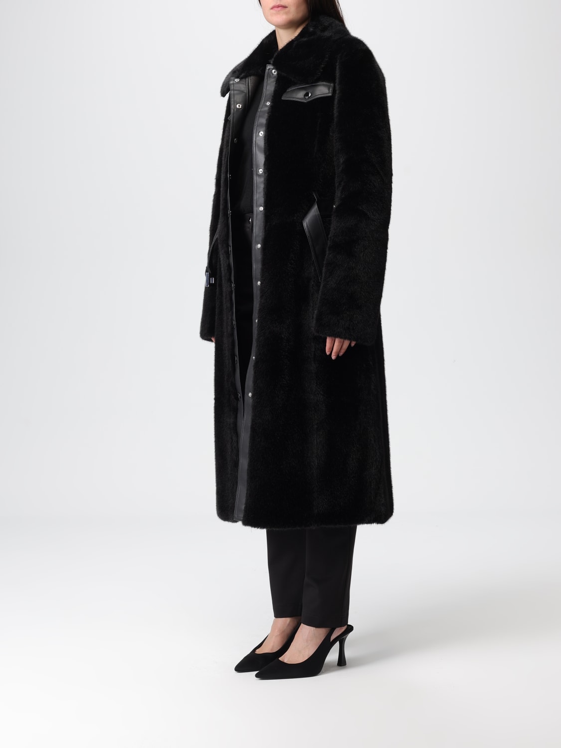 PATRIZIA PEPE FUR COAT: Coat woman Patrizia Pepe, Black - Img 3