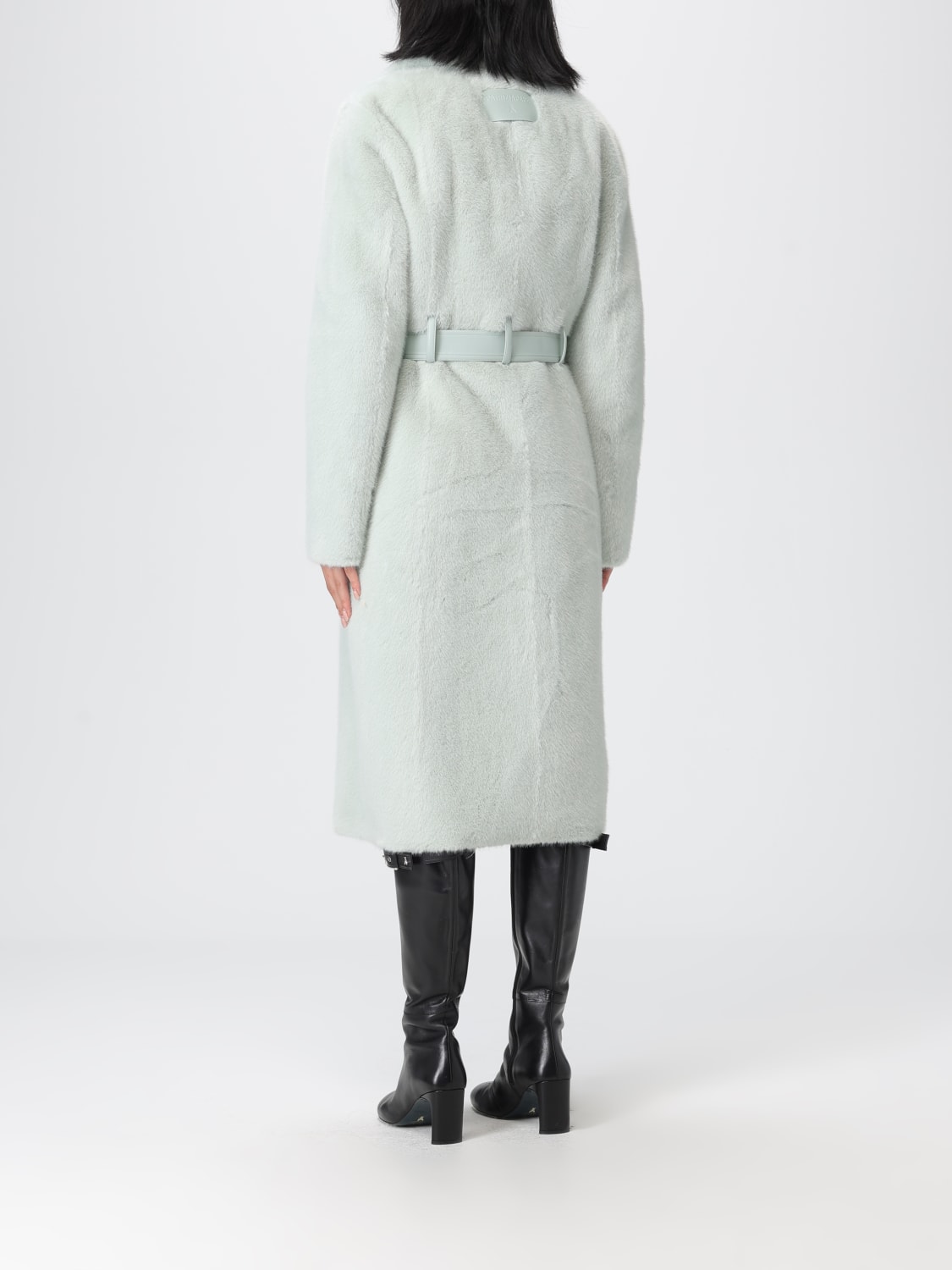 PATRIZIA PEPE 皮草: 大衣 女士 Patrizia Pepe, 薄荷绿 - Img 3