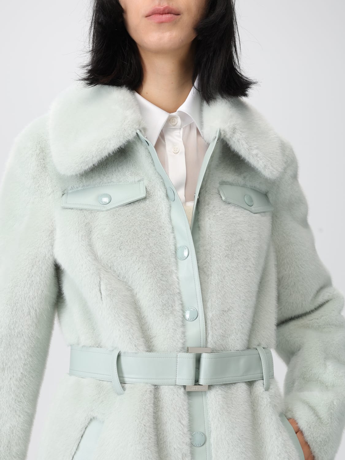 PATRIZIA PEPE 皮草: 大衣 女士 Patrizia Pepe, 薄荷绿 - Img 5