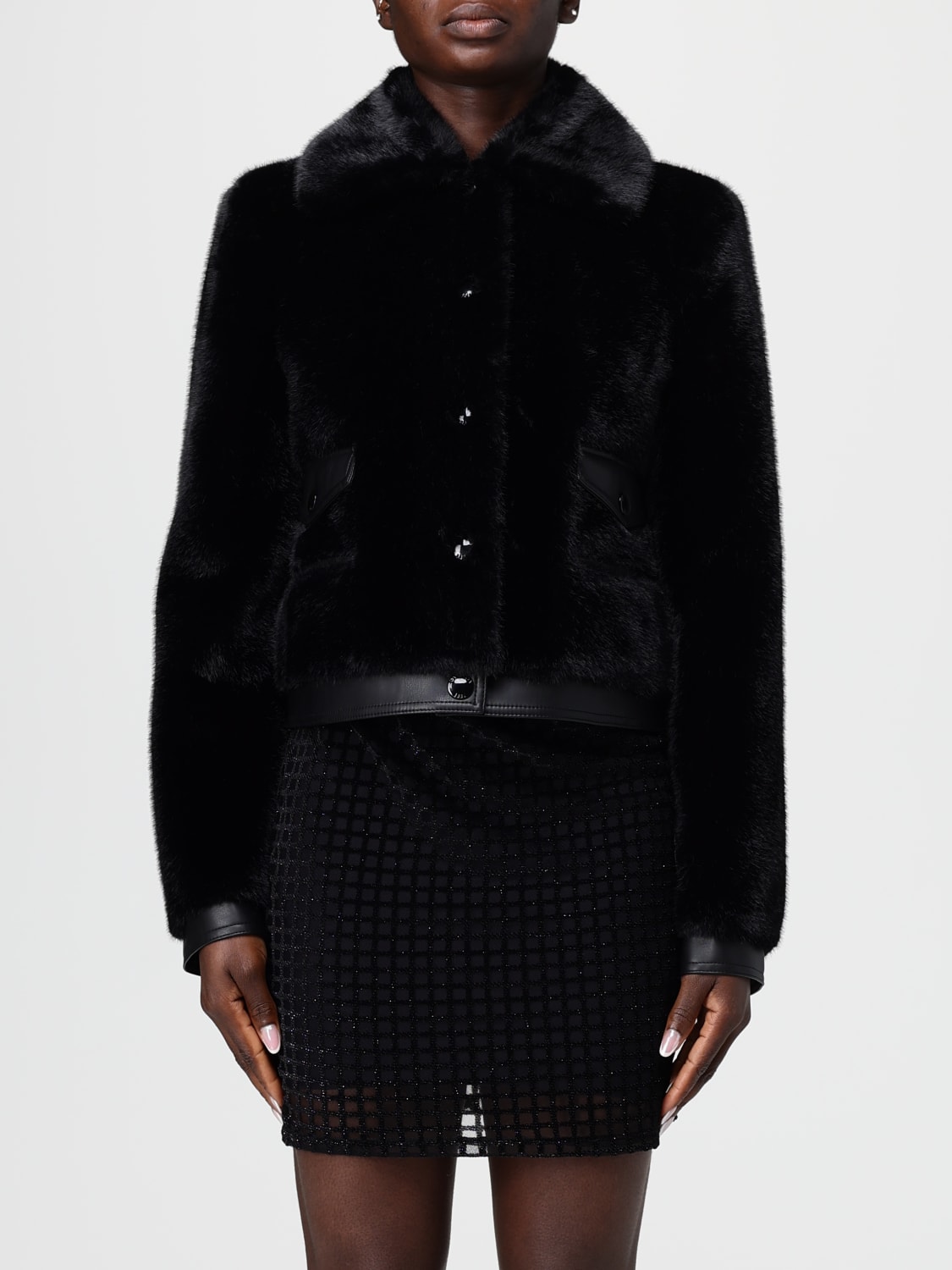 PATRIZIA PEPE PELLICCIA: Giacca Patrizia Pepe in pelliccia sintetica , Nero - Img 1