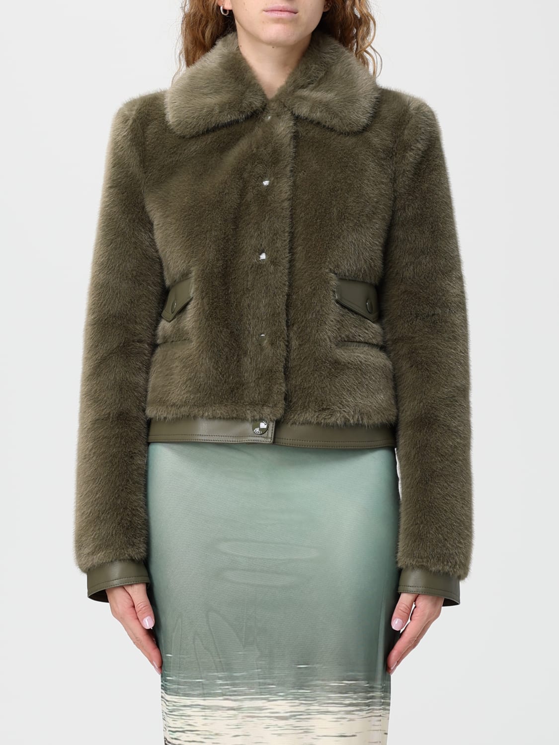 PATRIZIA PEPE FOURRURE: Veste femme Patrizia Pepe, Vert Militaire - Img 1