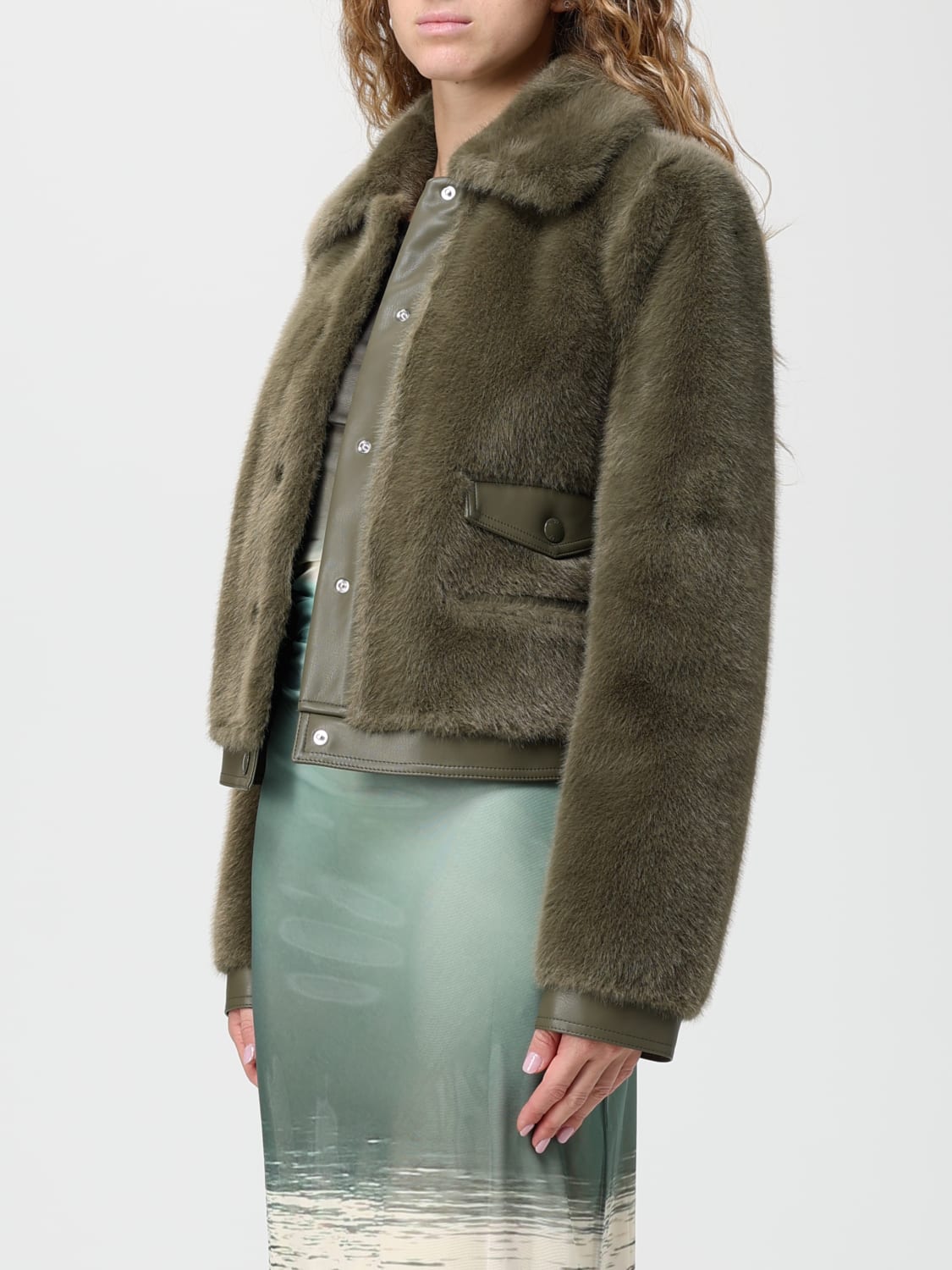 PATRIZIA PEPE FOURRURE: Veste femme Patrizia Pepe, Vert Militaire - Img 3