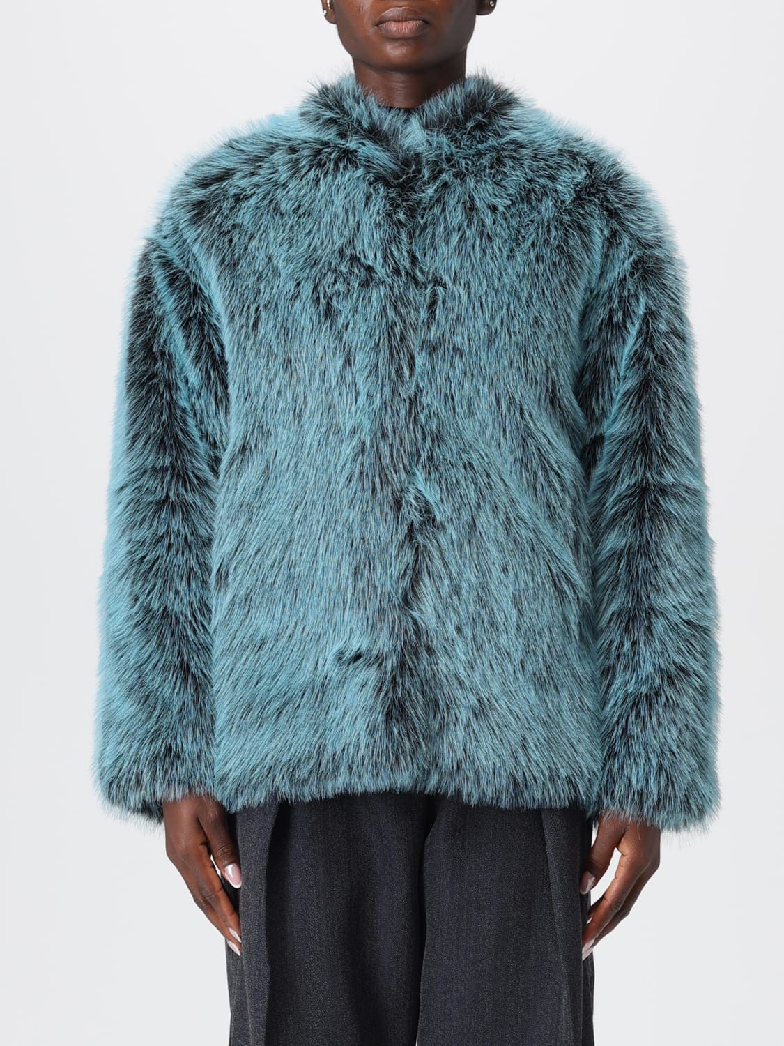 PATRIZIA PEPE FUR COAT: Jacket woman Patrizia Pepe, Green - Img 1