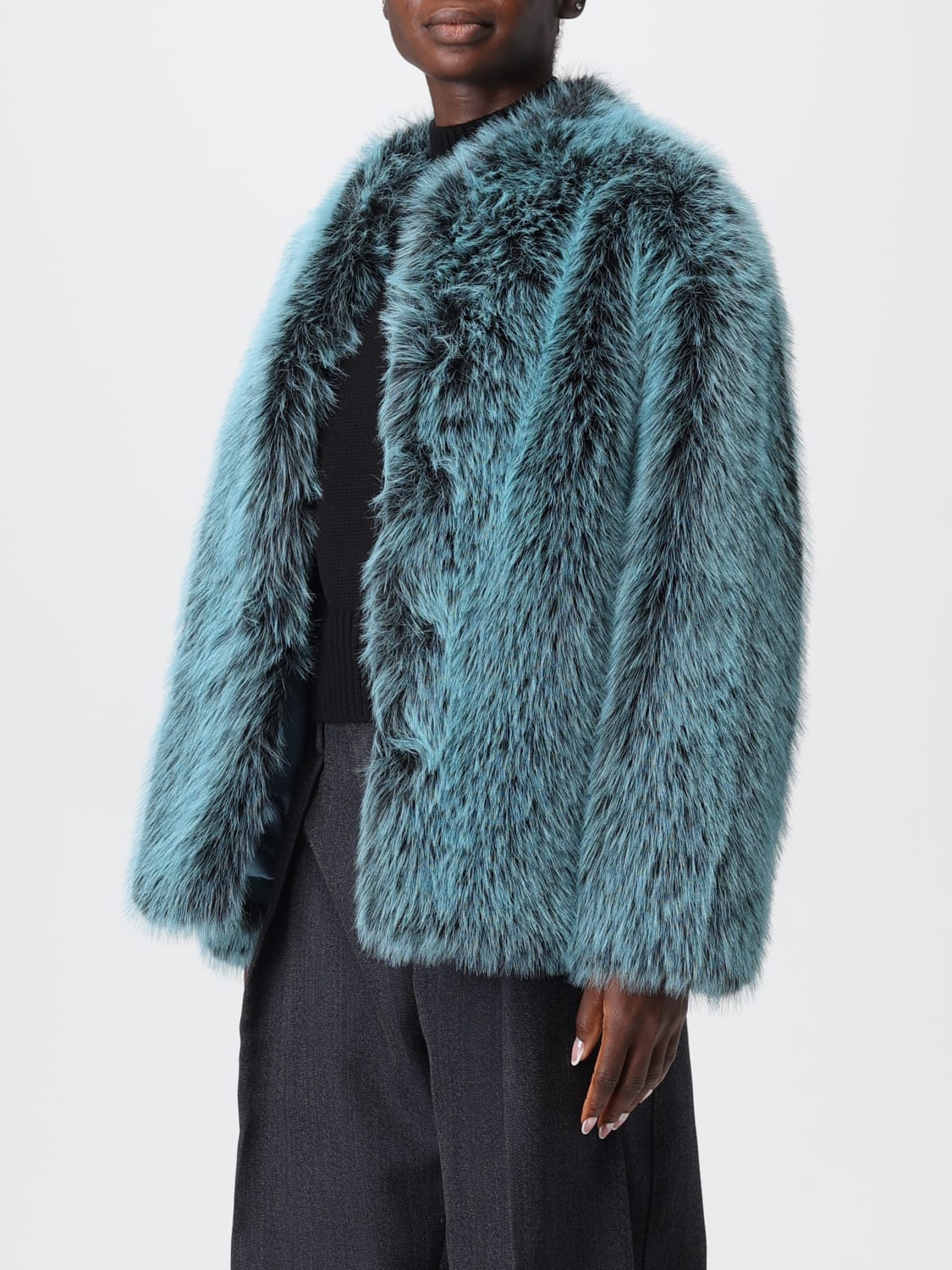 PATRIZIA PEPE FUR COAT: Jacket woman Patrizia Pepe, Green - Img 3