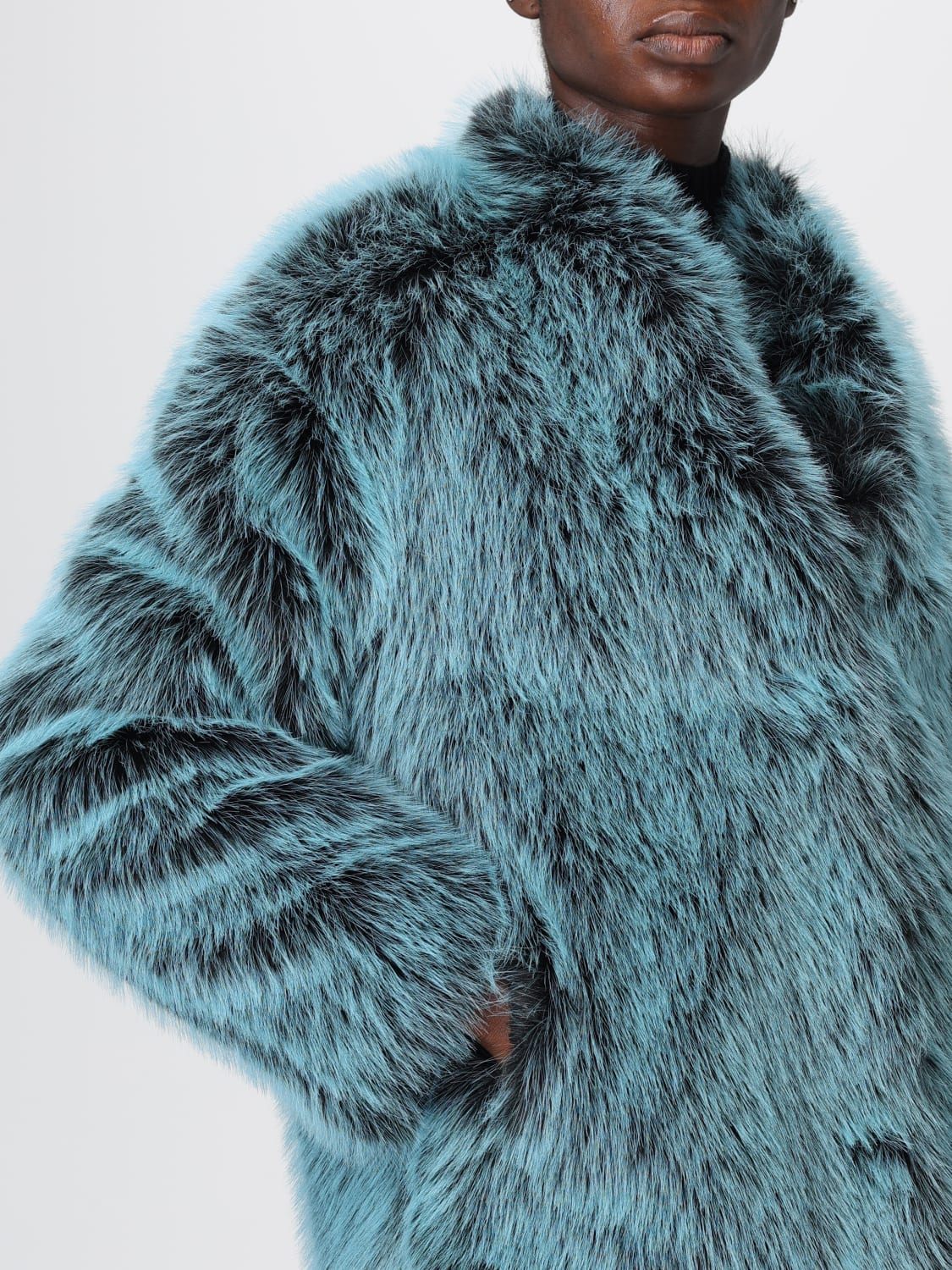 PATRIZIA PEPE FUR COAT: Jacket woman Patrizia Pepe, Green - Img 4