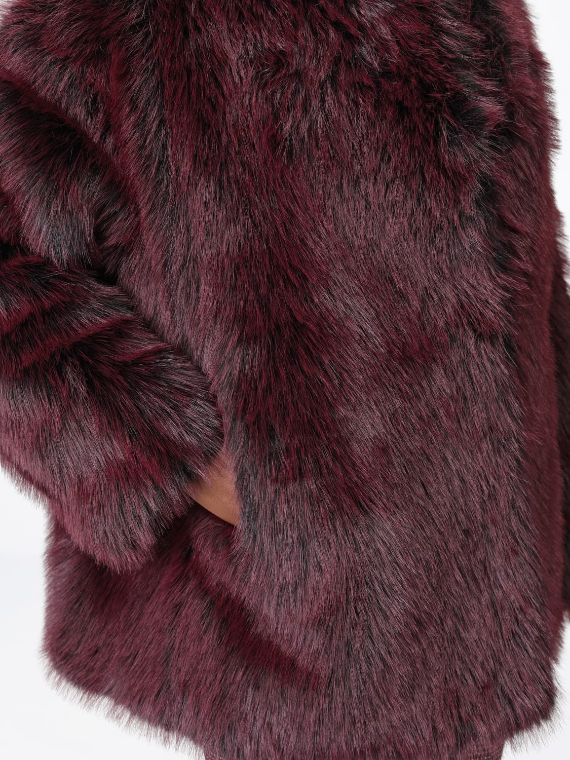 PATRIZIA PEPE FUR COAT: Jacket woman Patrizia Pepe, Burgundy - Img 5