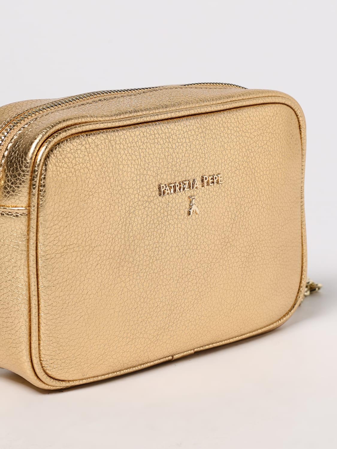 PATRIZIA PEPE BORSA A TRACOLLA: Borsa a tracolla Patrizia Pepe in pelle, Oro - Img 3