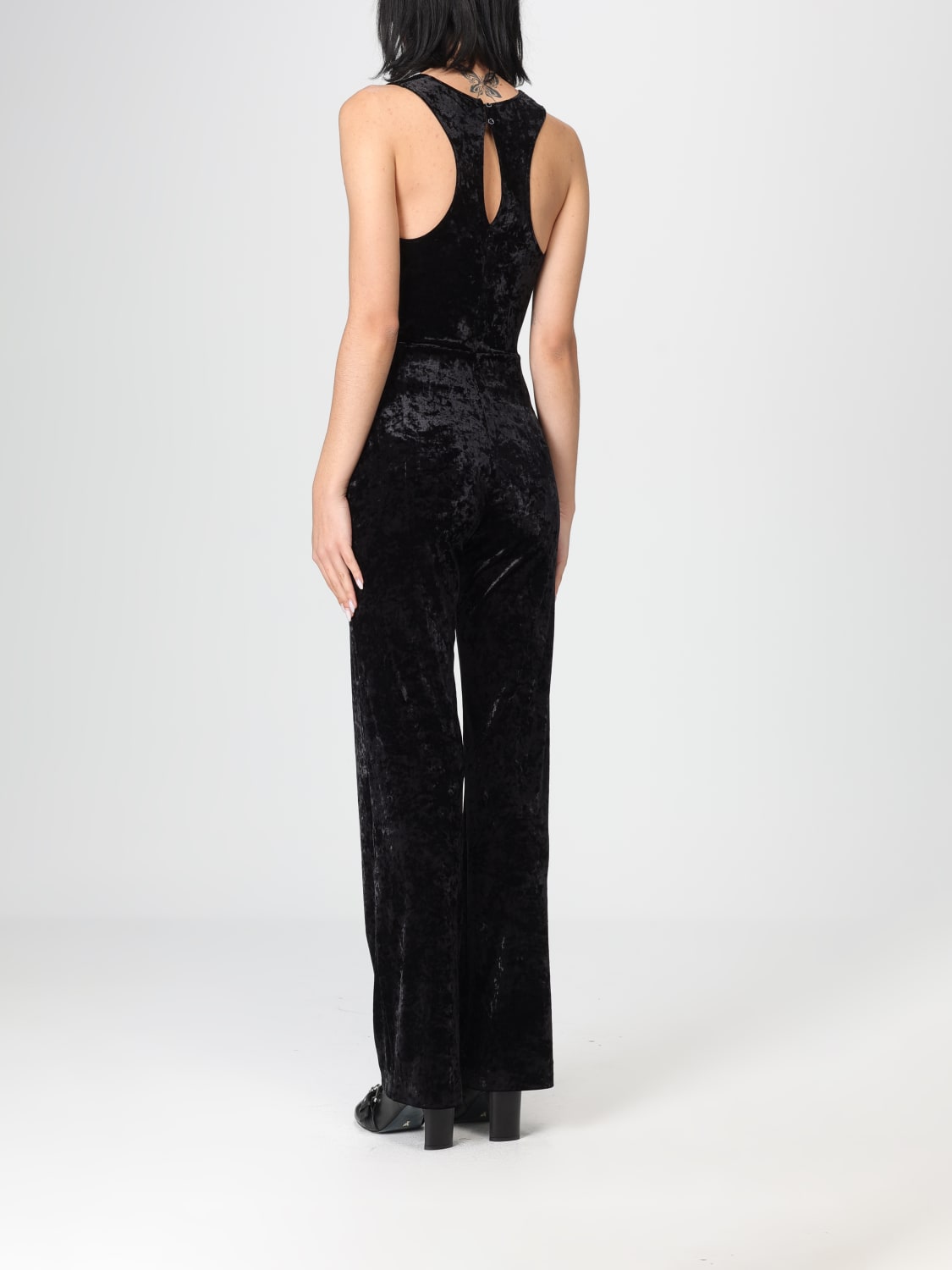 PATRIZIA PEPE JUMPSUIT: Patrizia Pepe hammered velvet jumpsuit, Black - Img 2