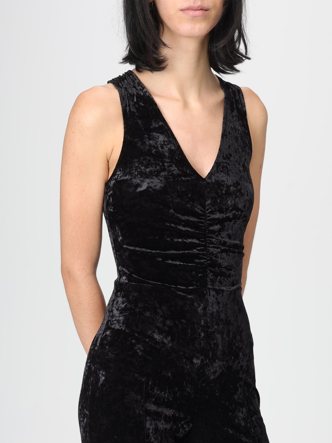 PATRIZIA PEPE JUMPSUIT: Patrizia Pepe hammered velvet jumpsuit, Black - Img 3