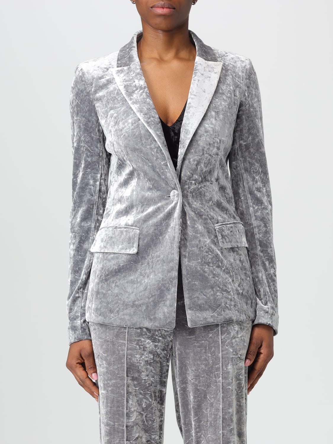PATRIZIA PEPE JACKET: Blazer woman Patrizia Pepe, Grey - Img 1