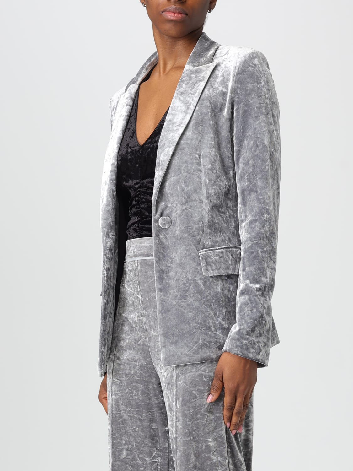 PATRIZIA PEPE JACKET: Blazer woman Patrizia Pepe, Grey - Img 4