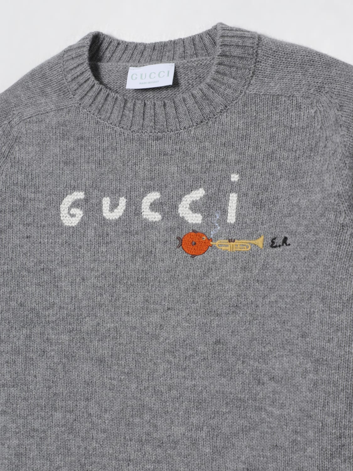 GUCCI SWEATER: Sweater kids Gucci, Grey - Img 3