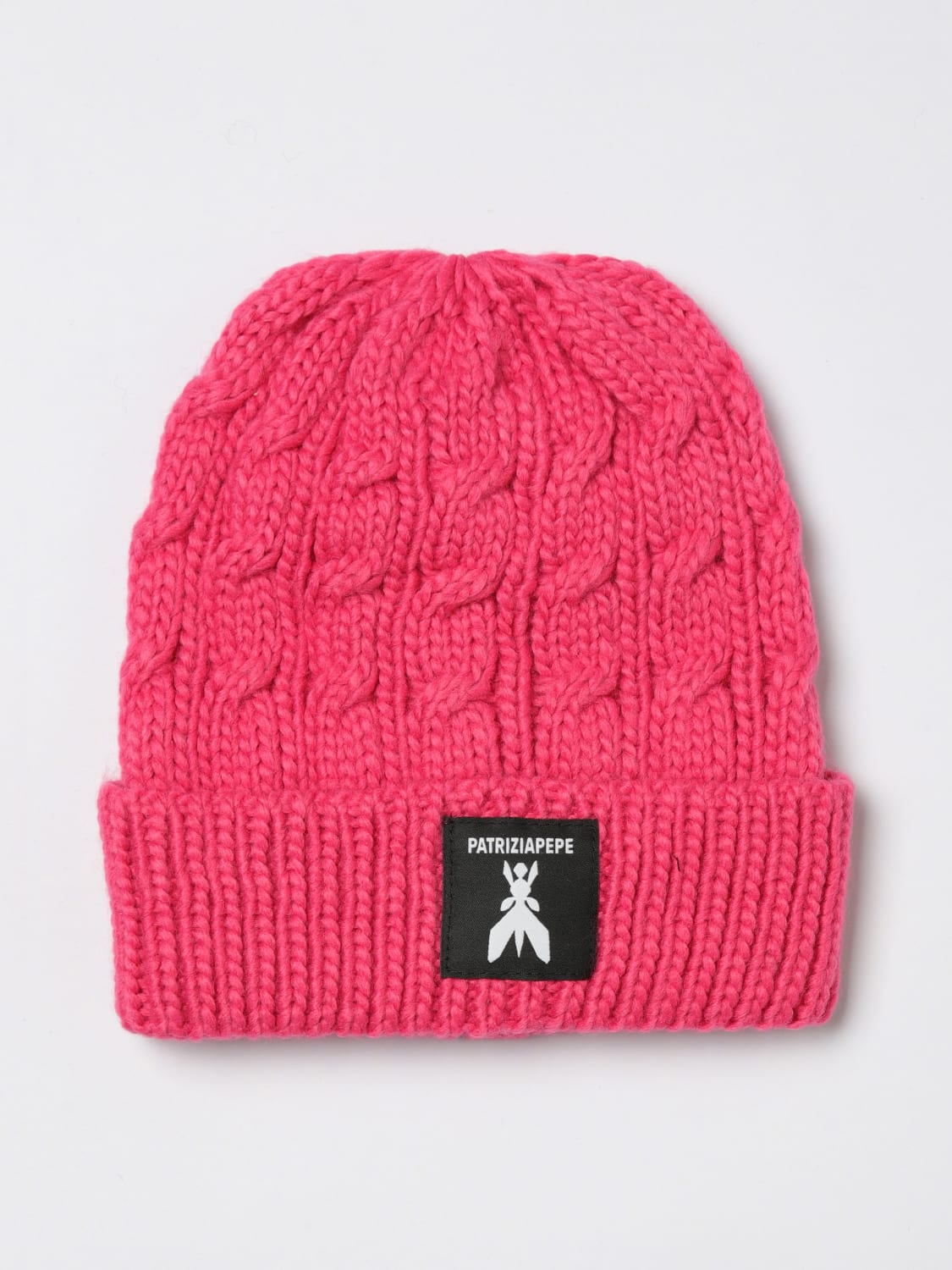 PATRIZIA PEPE CAPPELLO: Cappello Patrizia Pepe in maglia intrecciata , Fuxia - Img 1