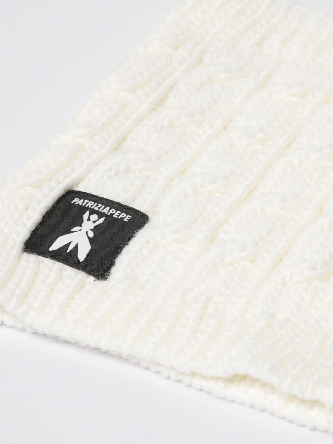 PATRIZIA PEPE SCIARPA: Scaldacollo Patrizia Pepe in maglia con intarsio intrecciato , Bianco - Img 3