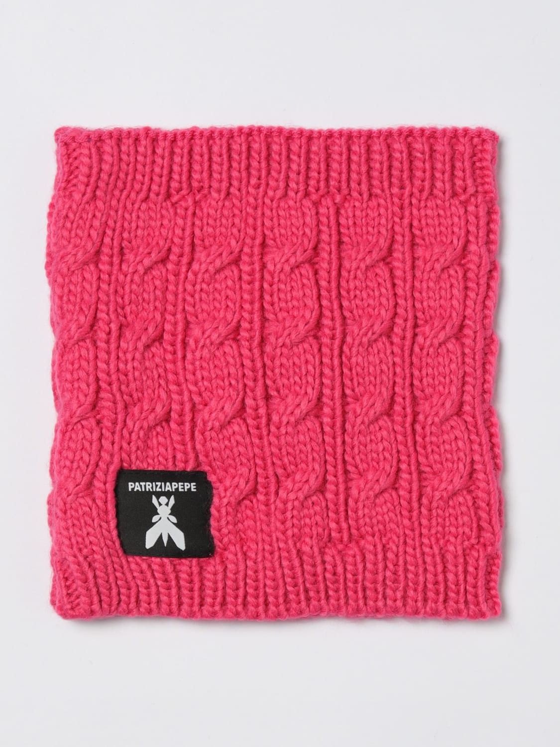 PATRIZIA PEPE SCIARPA: Scaldacollo Patrizia Pepe in maglia con intarsio intrecciato , Fuxia - Img 1