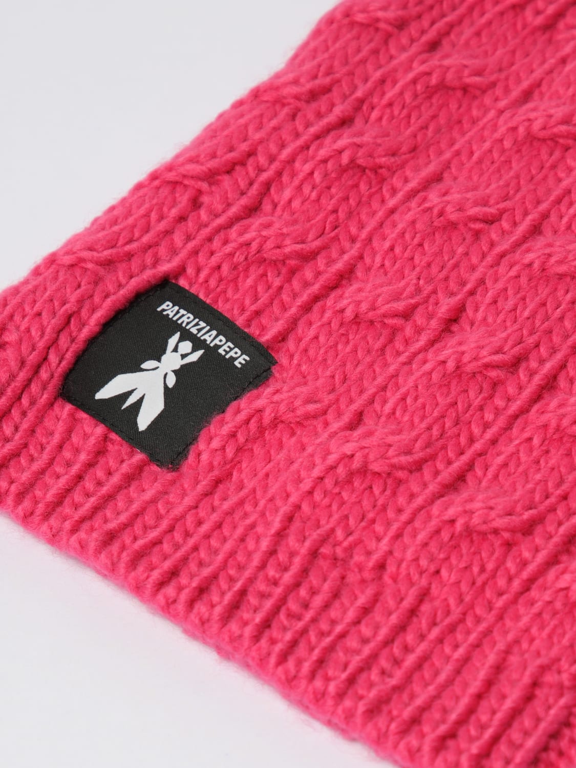 PATRIZIA PEPE SCIARPA: Scaldacollo Patrizia Pepe in maglia con intarsio intrecciato , Fuxia - Img 3