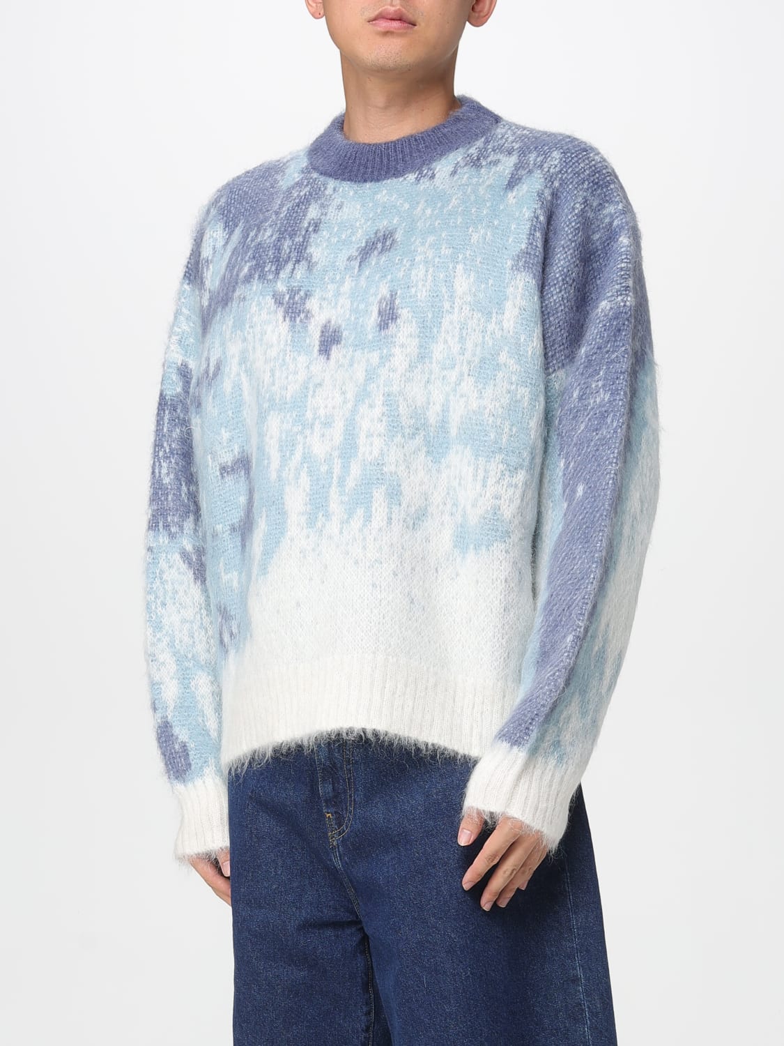 BONSAI MAGLIA: Maglione in mohair degrade' Bonsai, Blue - Img 4