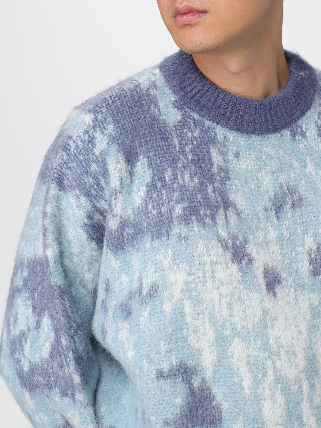 BONSAI MAGLIA: Maglione in mohair degrade' Bonsai, Blue - Img 5