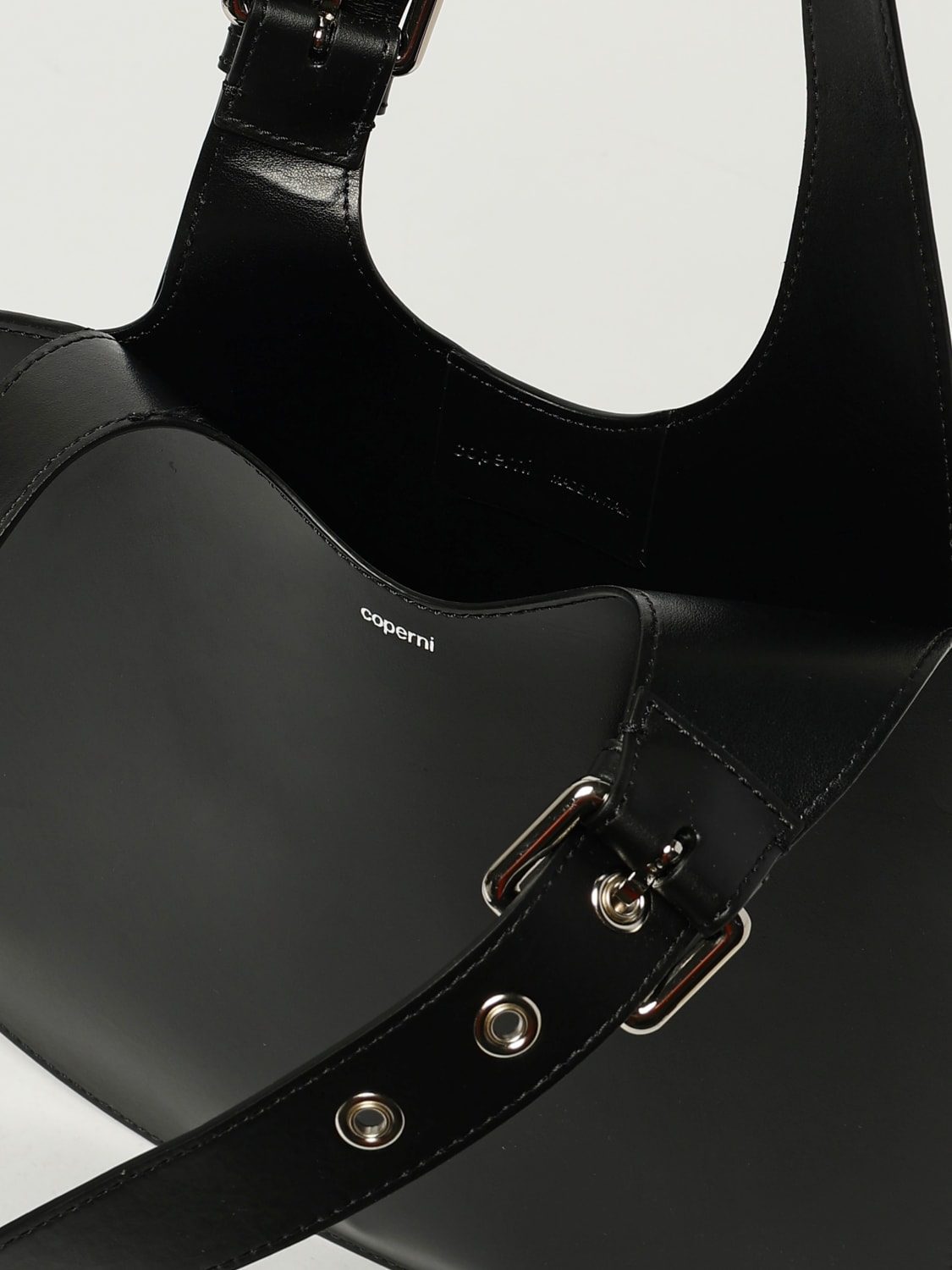 COPERNI BORSA A SPALLA: Borsa Belt Tote Heart Coperni in pelle , Nero - Img 5