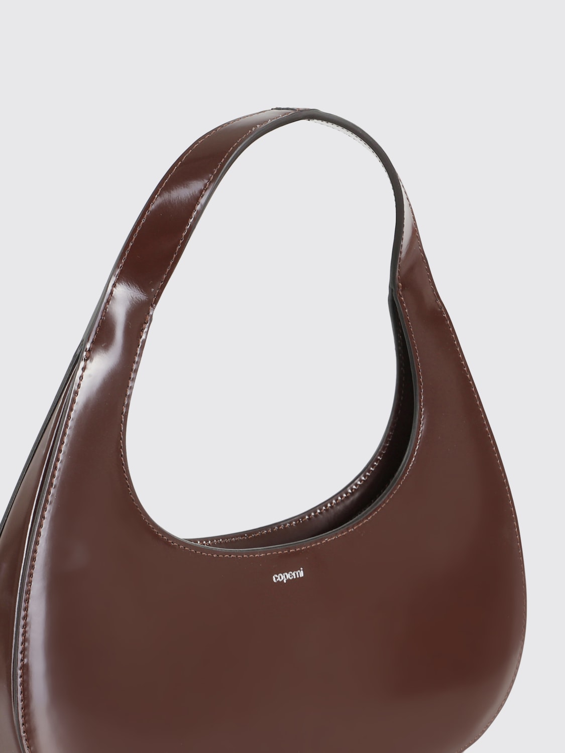 COPERNI BORSA MINI: Borsa a mano New baguet Coperni in pelle, Marrone - Img 3