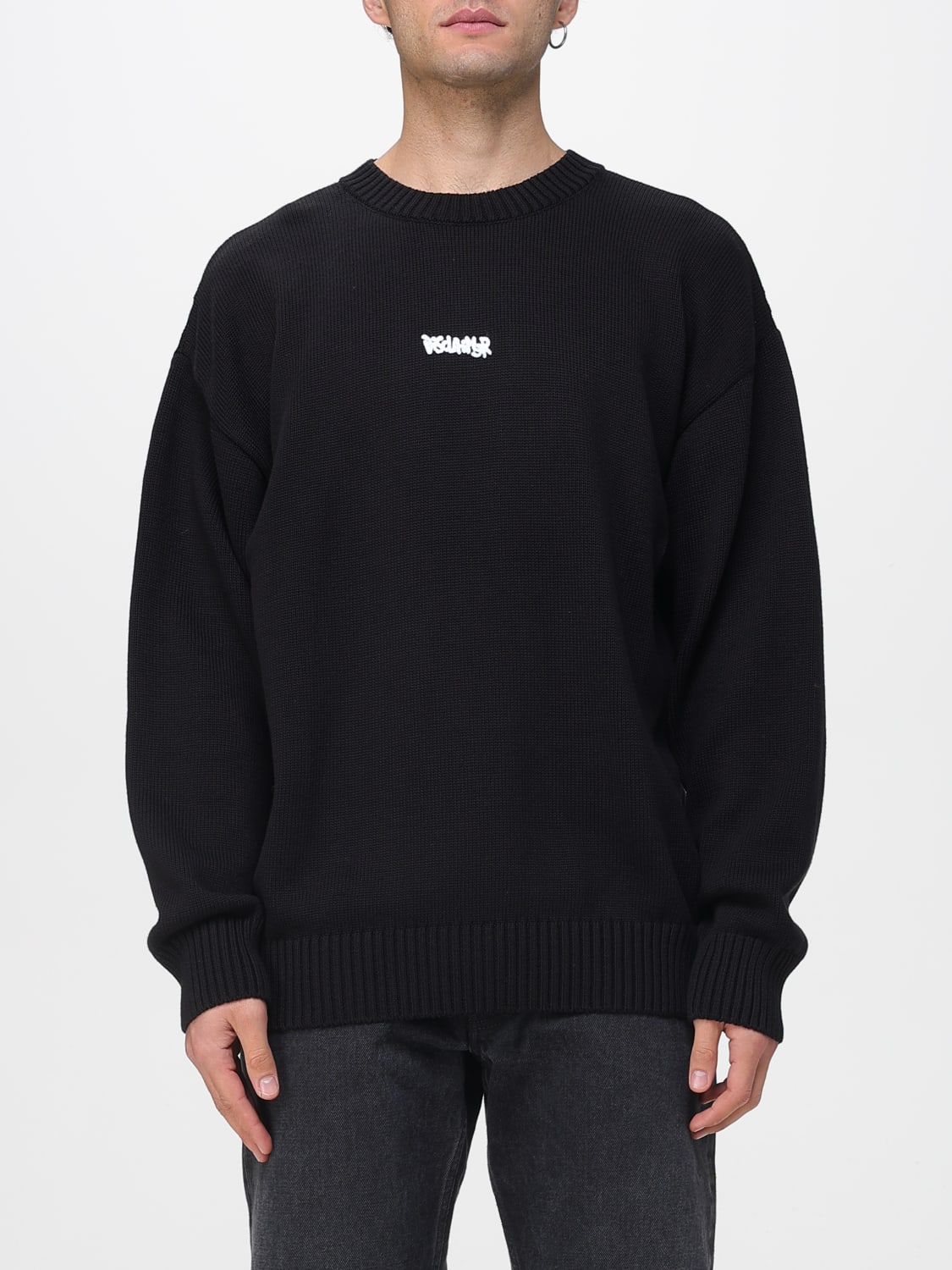 DISCLAIMER SWEATER: Sweater men Disclaimer, Black - Img 1