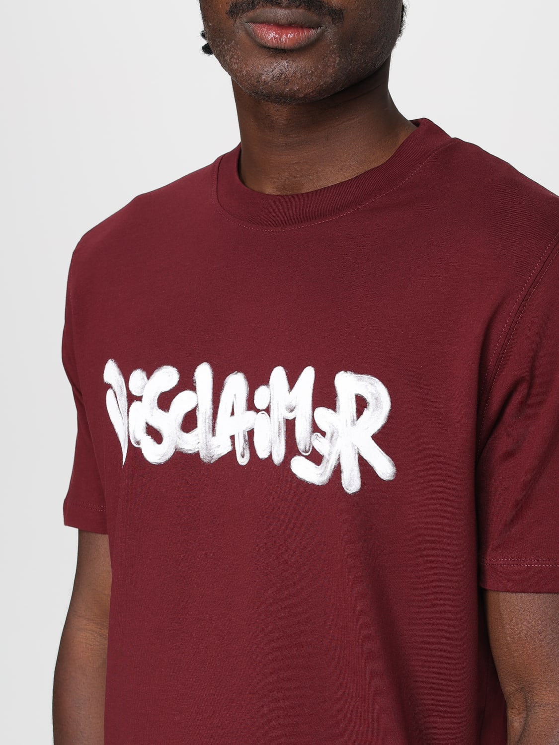 DISCLAIMER T-SHIRT: T-shirt men Disclaimer, Burgundy - Img 3
