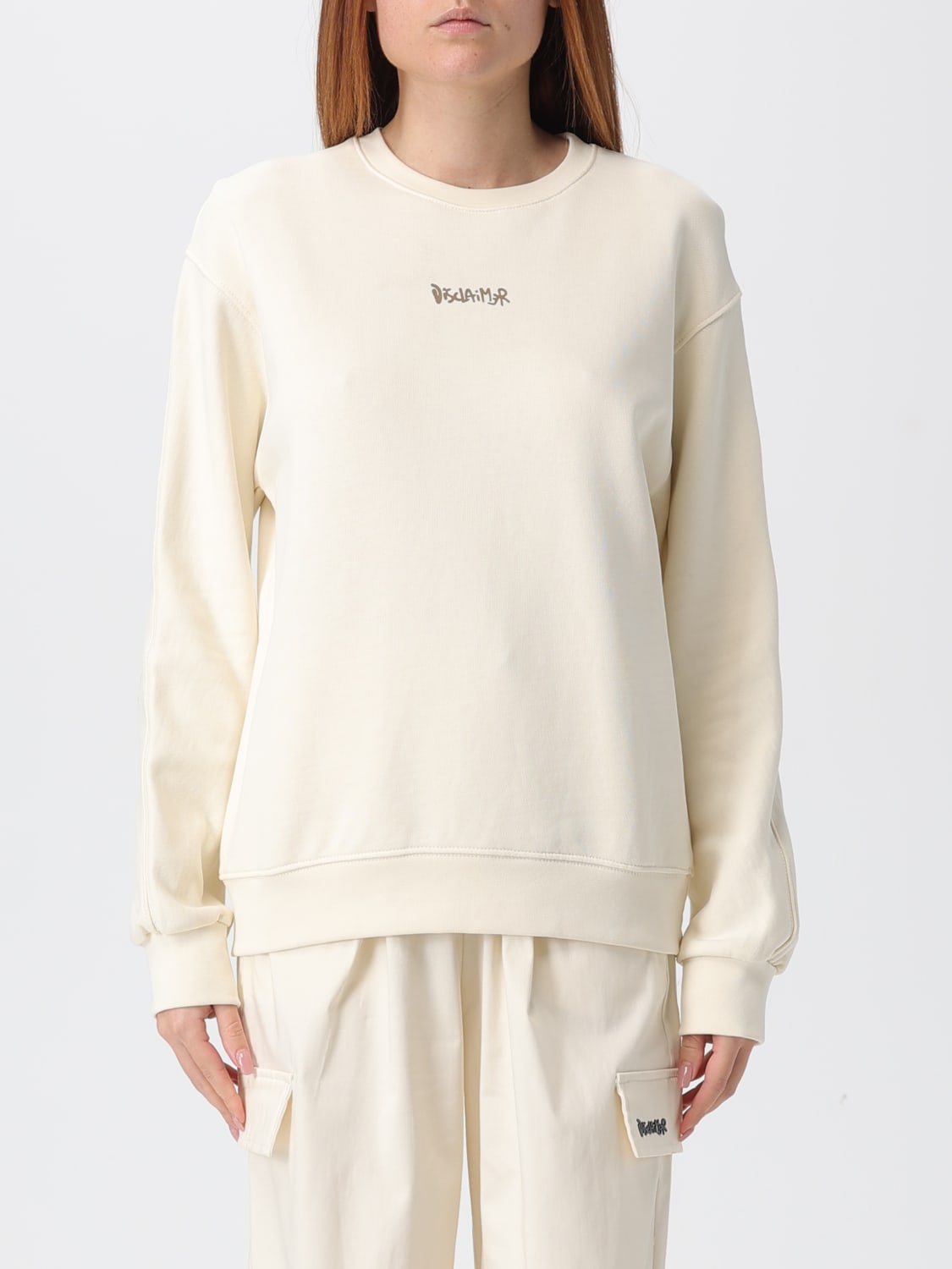 DISCLAIMER SWEATSHIRT: Sweatshirt woman Disclaimer, Milk - Img 1